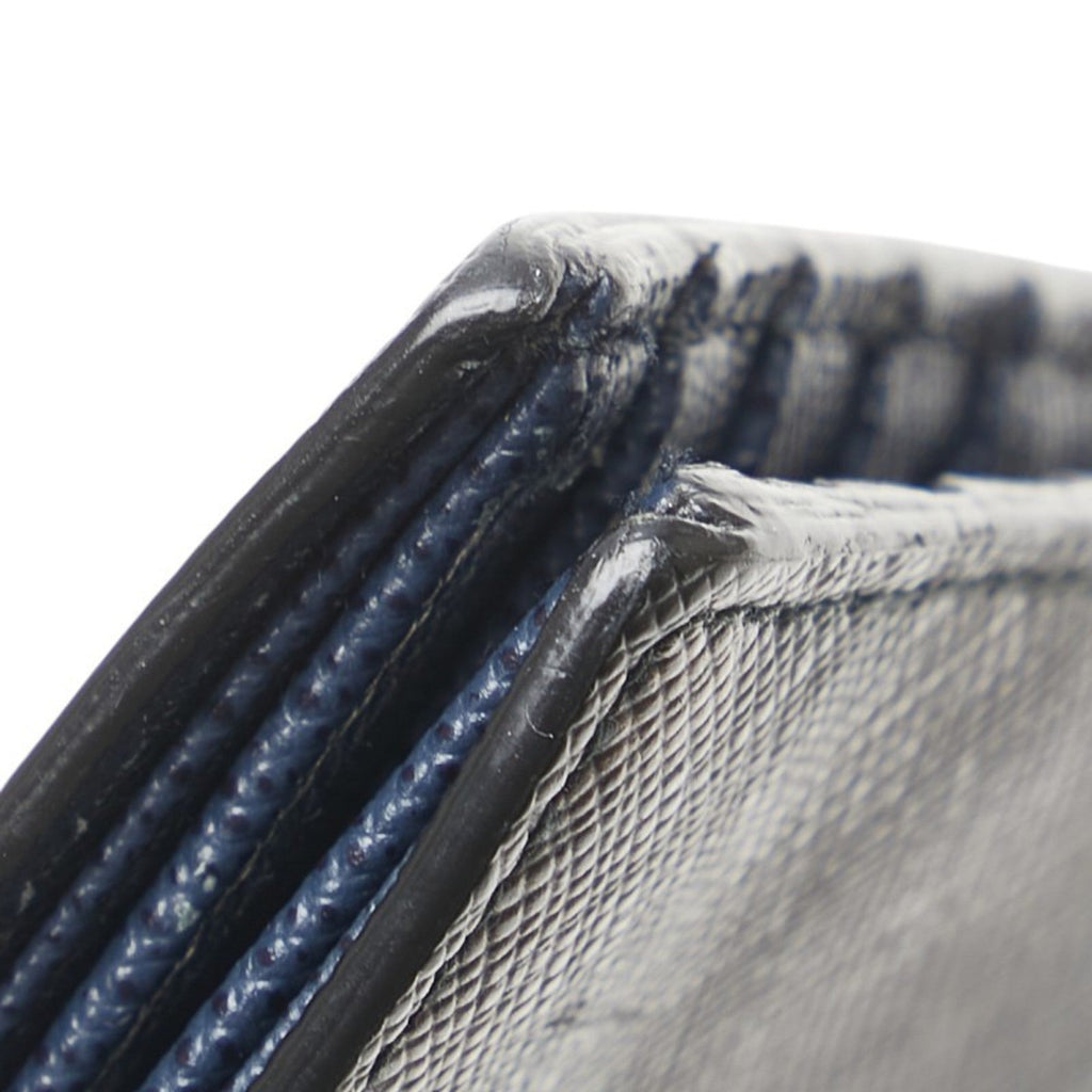 Prada Black Navy Leather Wallet (Bi-Fold)