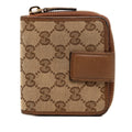 Gucci Beige Brown Canvas Leather Wallet (Bi-Fold) (Pre-Owned)