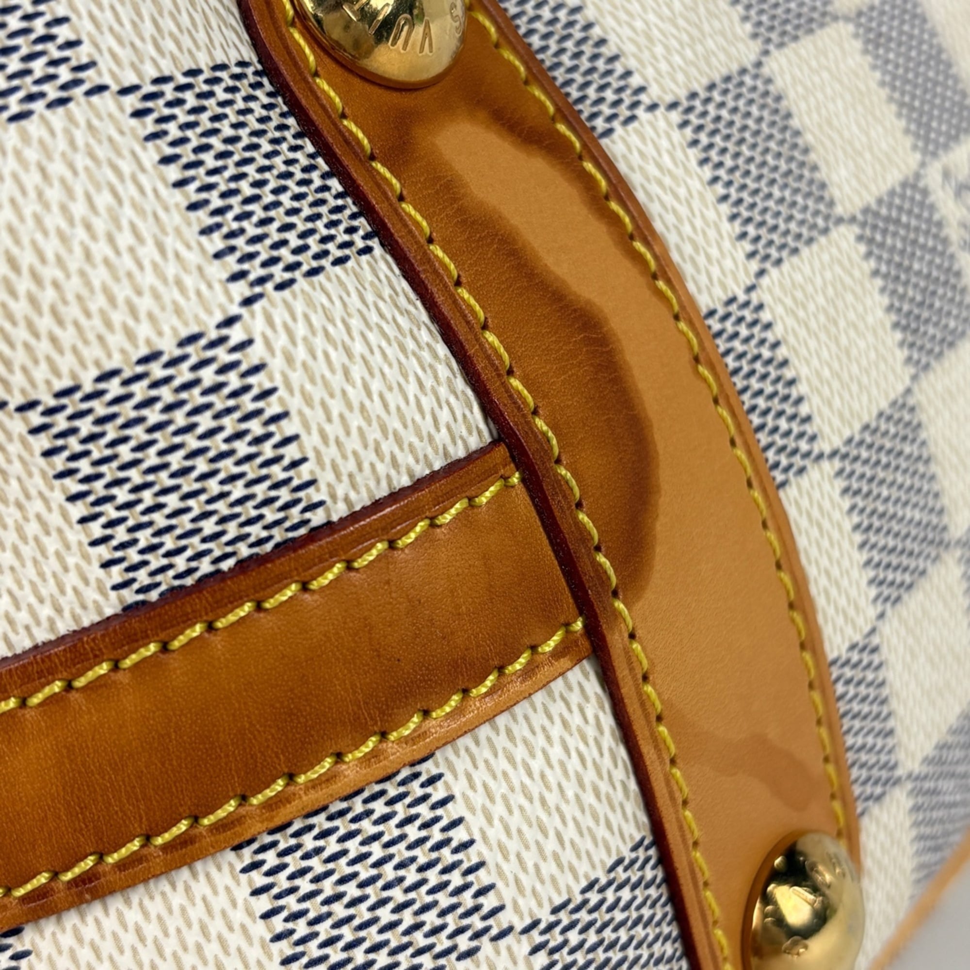 Louis Vuitton White Damier Azur Handbag Shoulder Bag Tote Bag
