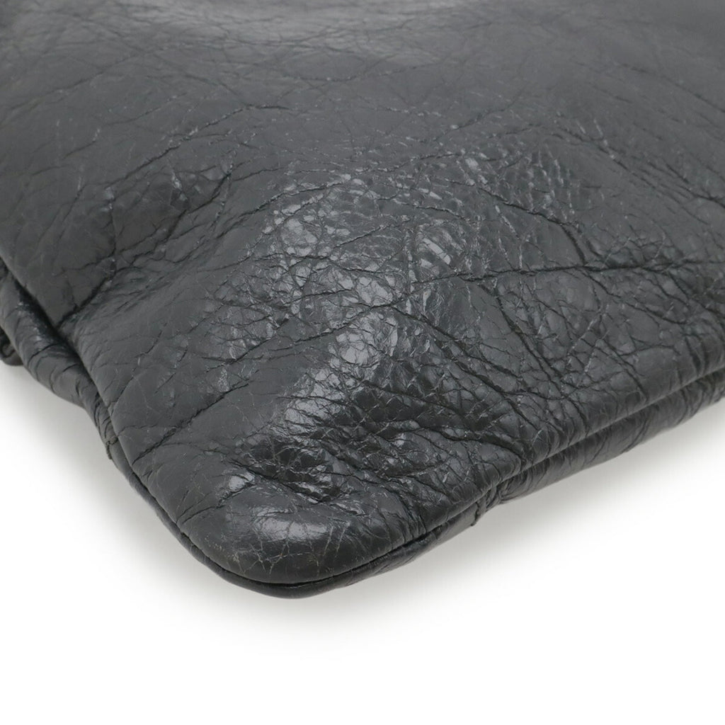 Balenciaga Giant Dark Gray Leather Clutch Bag Shoulder