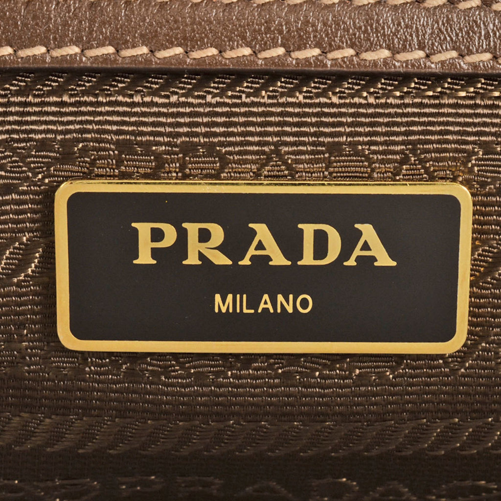 Prada Beige Jacquard Shoulder Bag