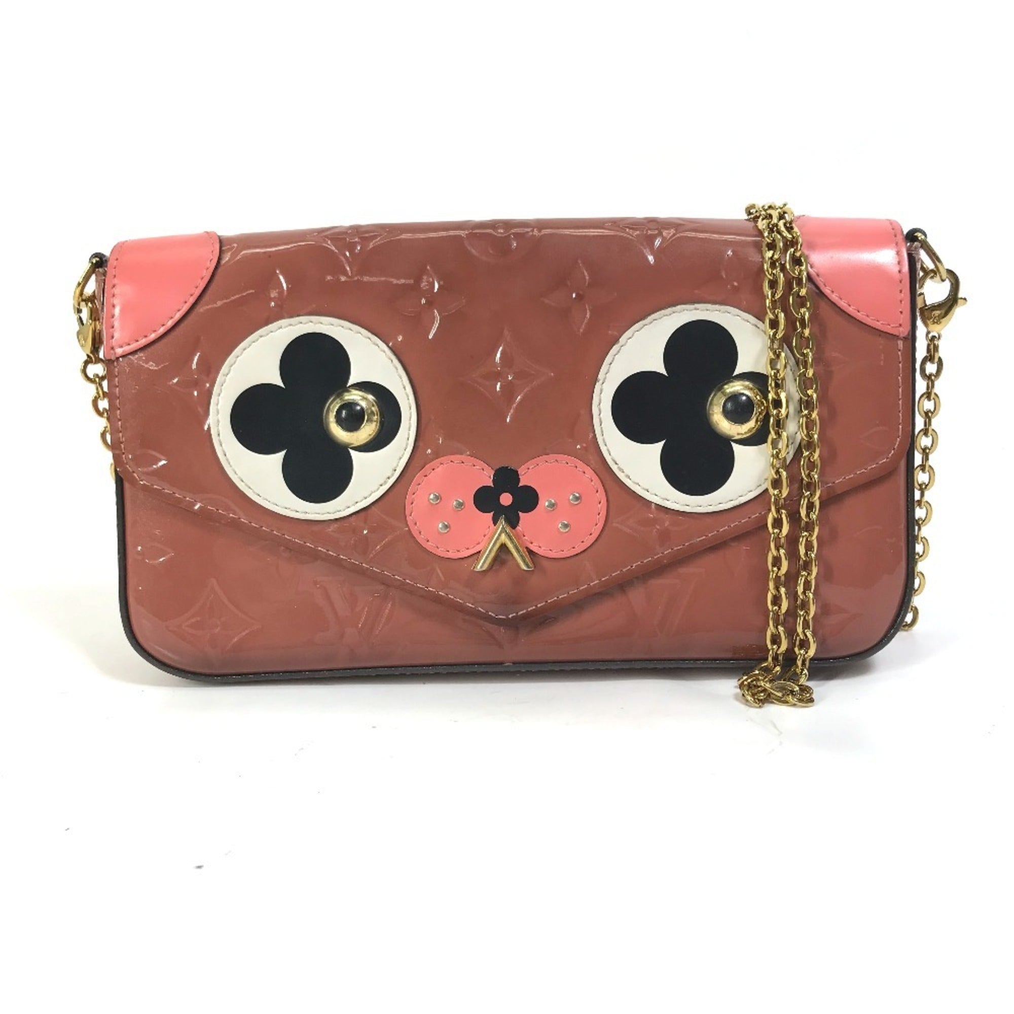 Louis Vuitton Monogram Vernis Pink Patent Leather Pochette Shoulder Bag
