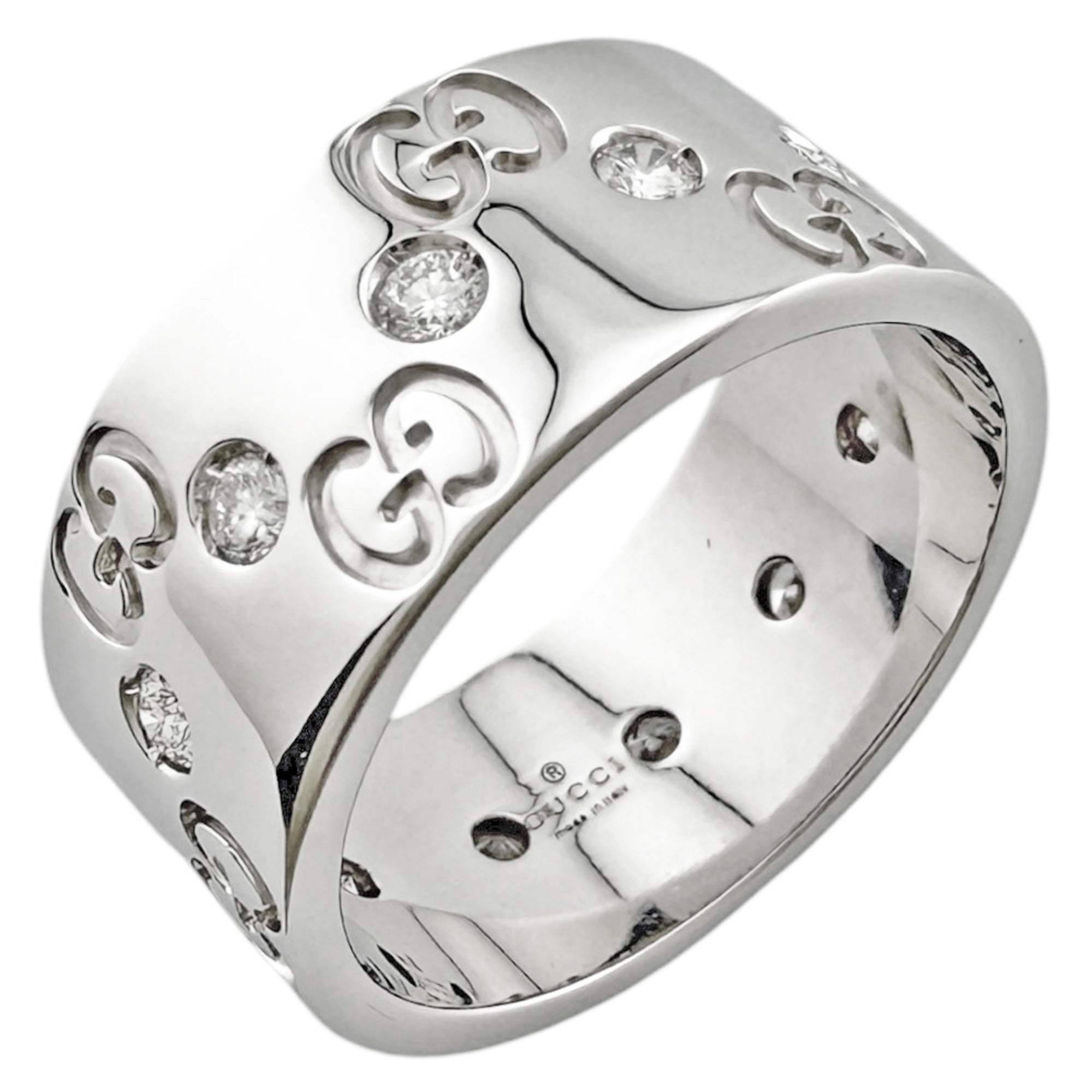 Gucci Icon Silver White Gold (18K) Band Ring (Pre-Owned)