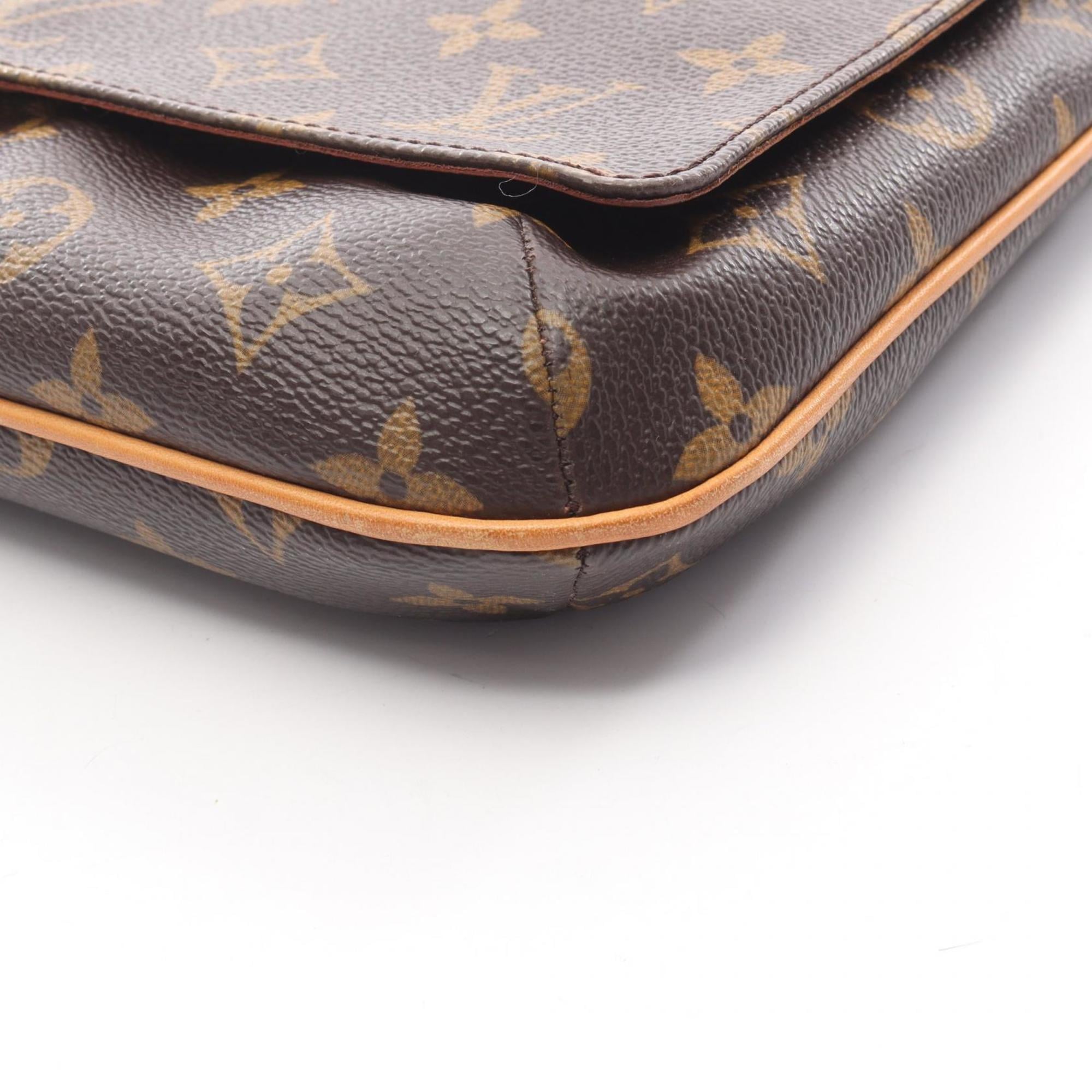 Louis Vuitton Brown Coated Canvas Leather Shoulder Bag