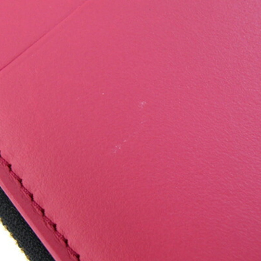 Louis Vuitton Bicolor Hot Pink Noir Leather Wallet (Tri-Fold)