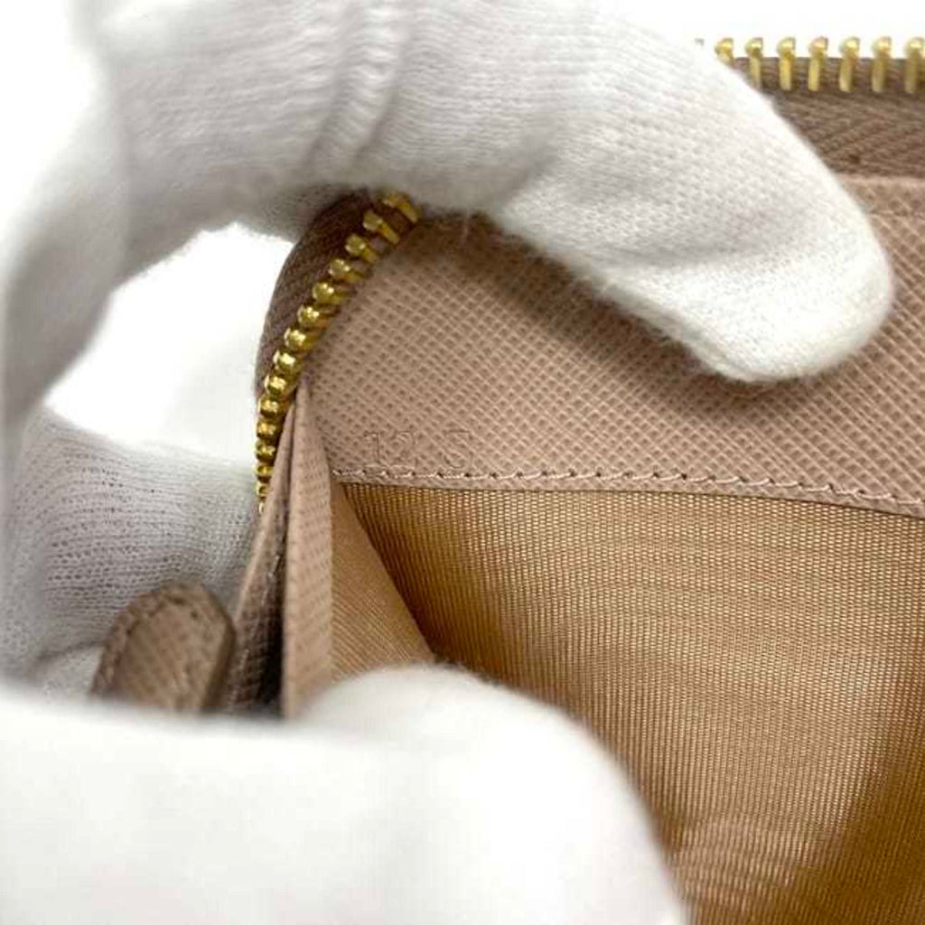 Prada Beige Leather Long Wallet (Bi-Fold)