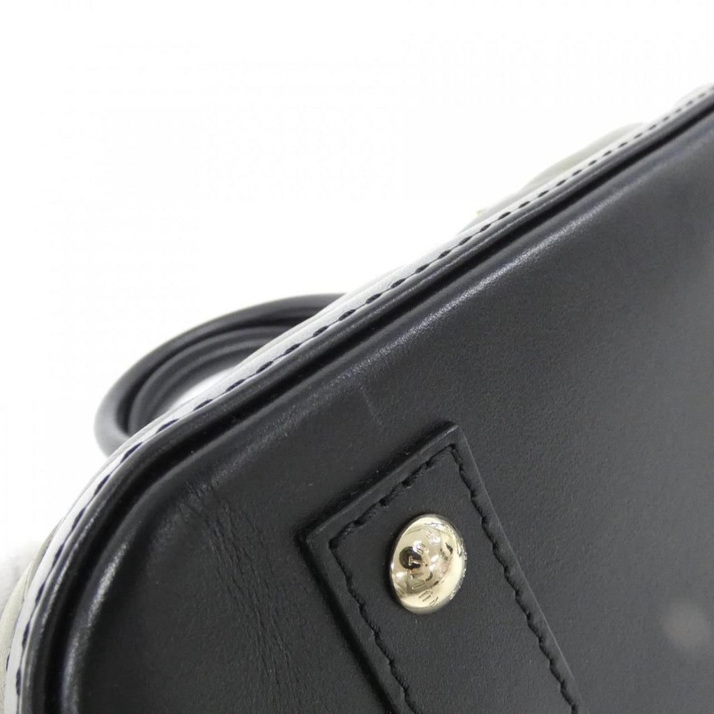 Louis Vuitton Beige Black Leather Handbag