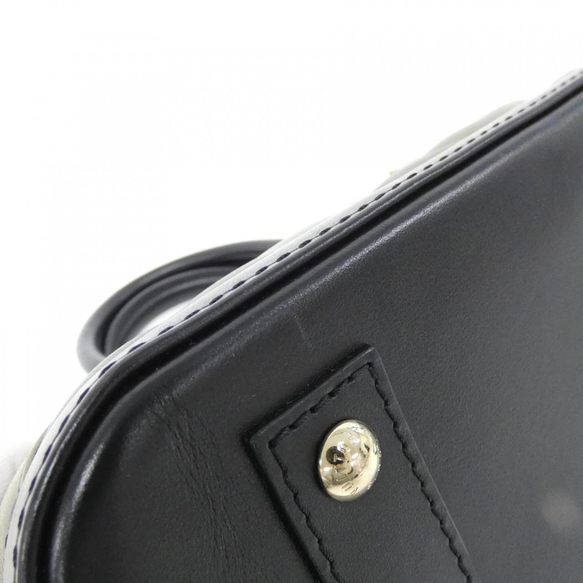 Louis Vuitton Beige Black Leather Handbag