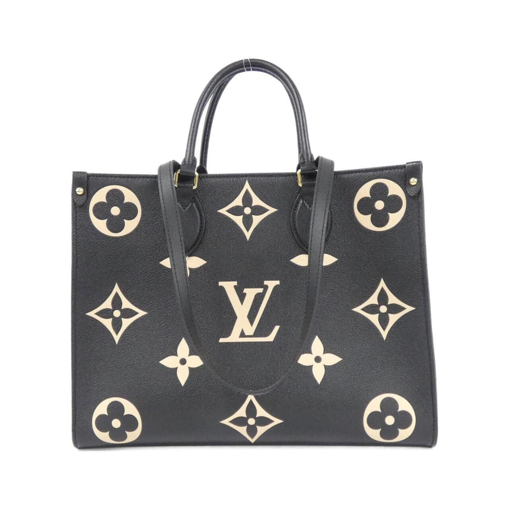Louis Vuitton Beige Bicolor Black Leather Handbag