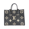 Louis Vuitton Beige Bicolor Black Leather Handbag