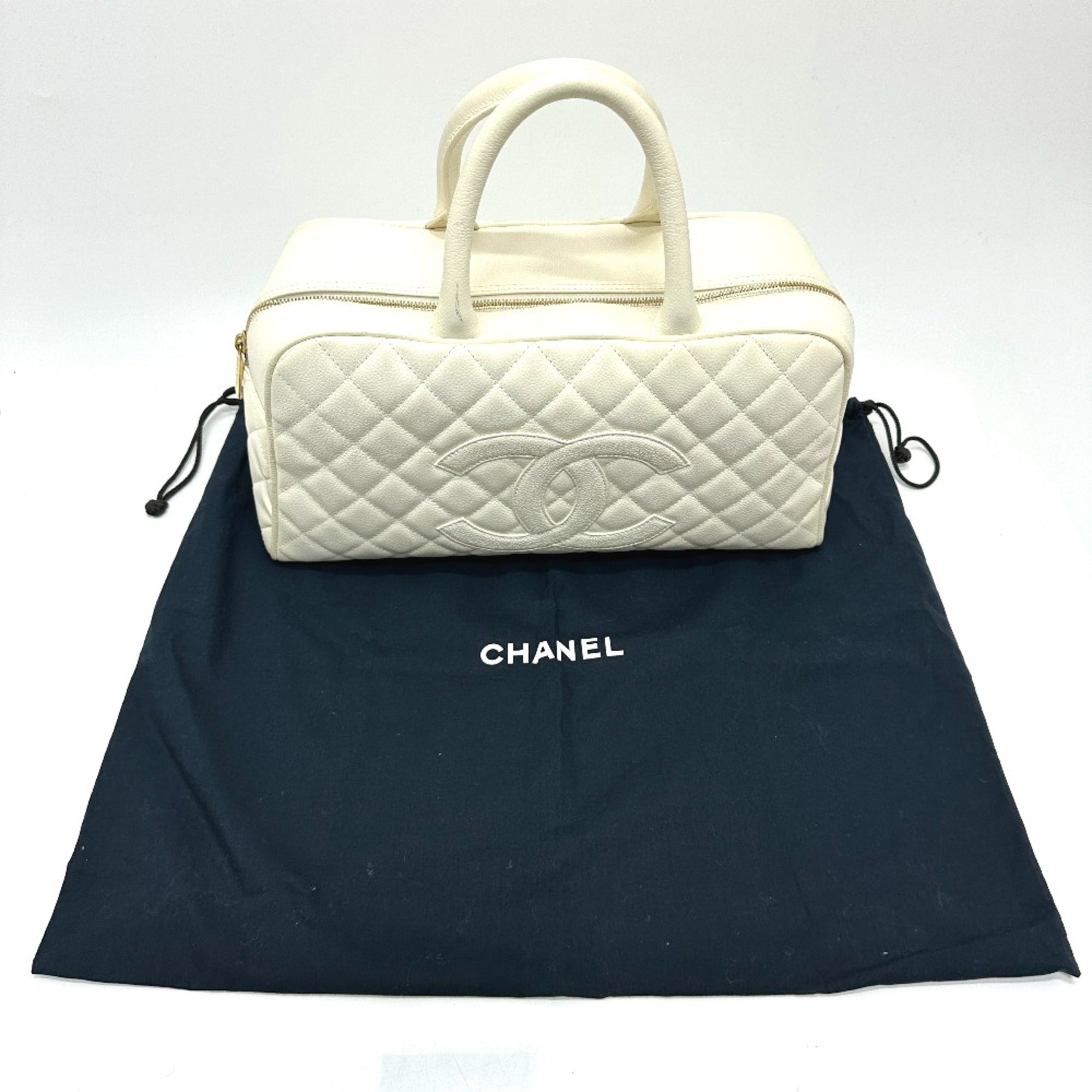 Chanel White Leather Handbag