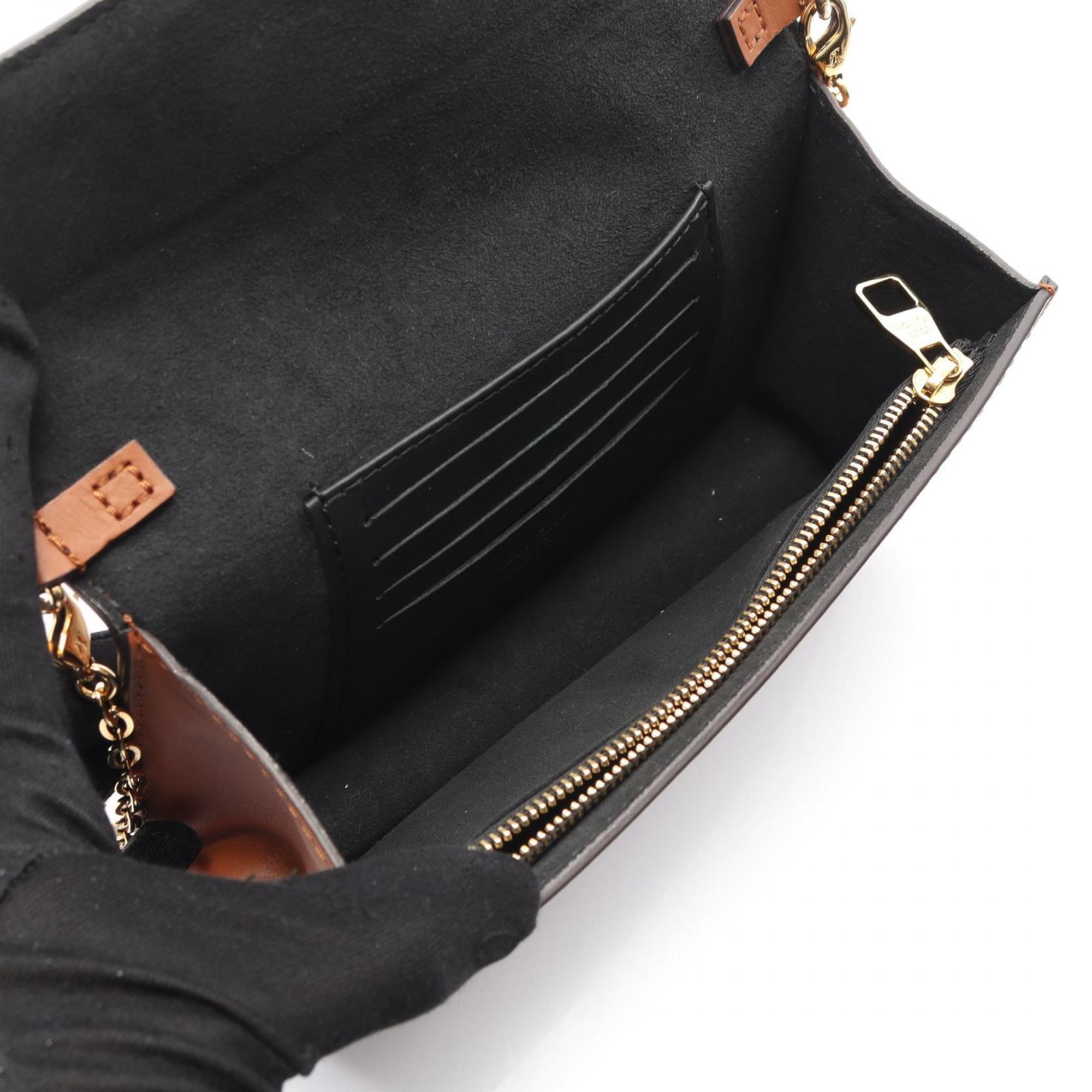 Louis Vuitton Beige Brown Coated Canvas Leather Shoulder Bag