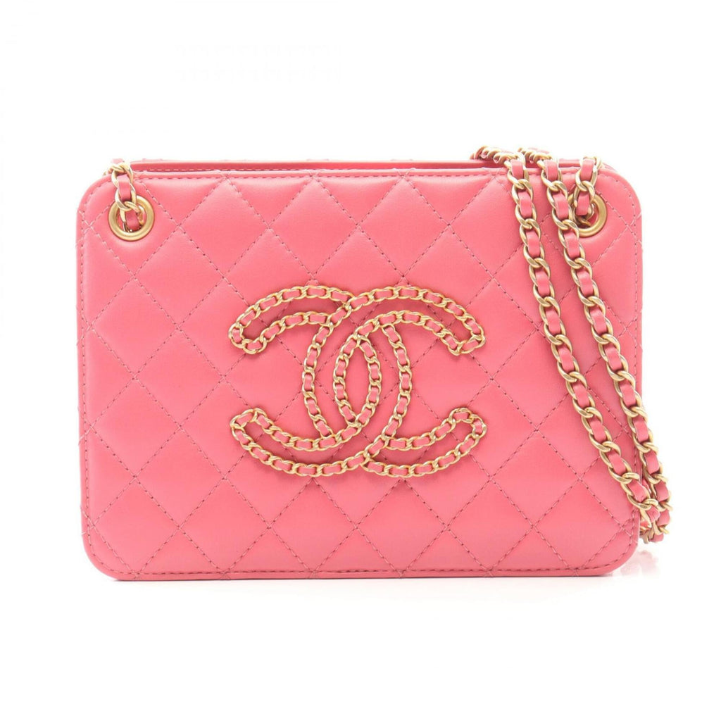 Chanel Pink Leather Handbag Shoulder Bag