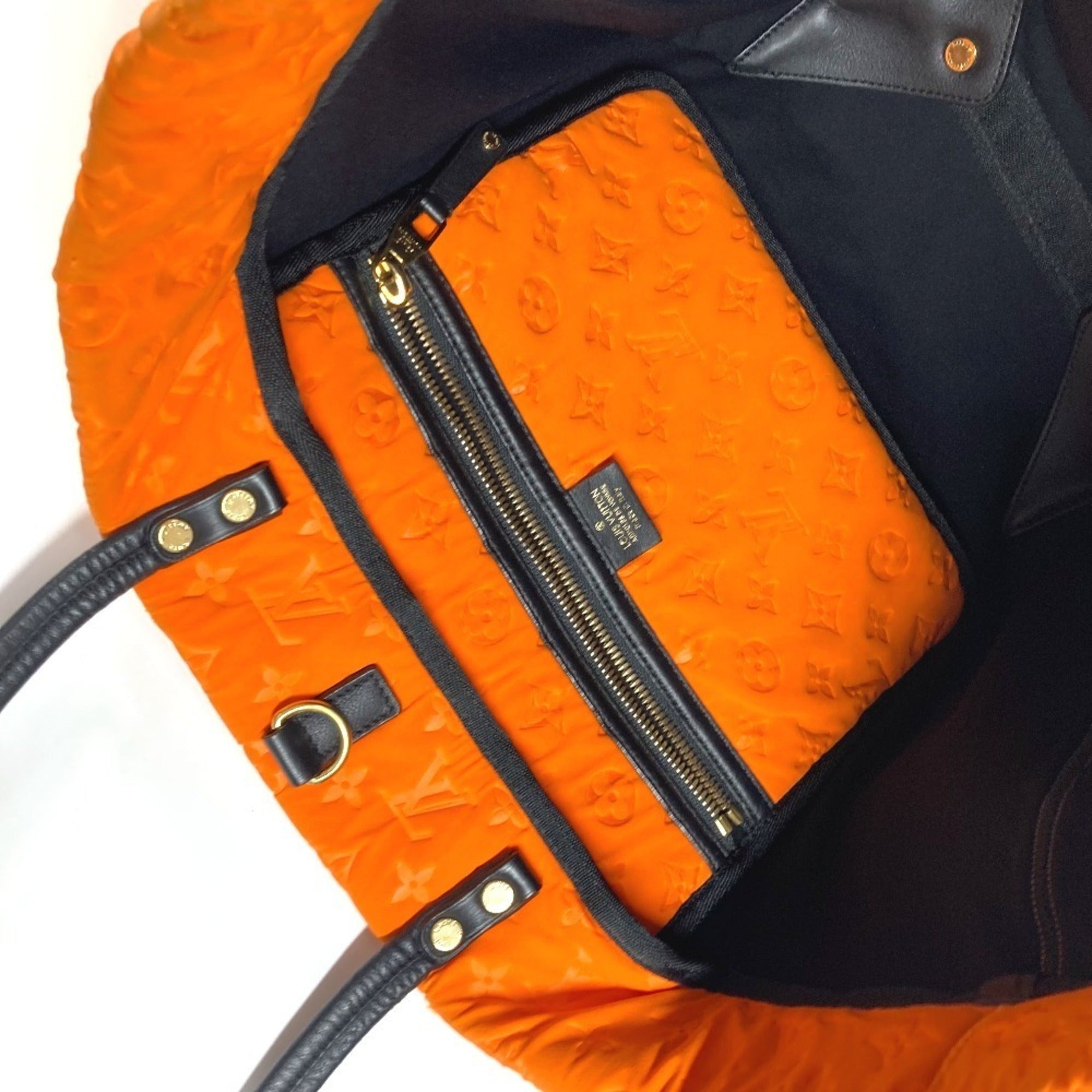 Louis Vuitton Orange Microfiber Shoulder Bag Tote Bag