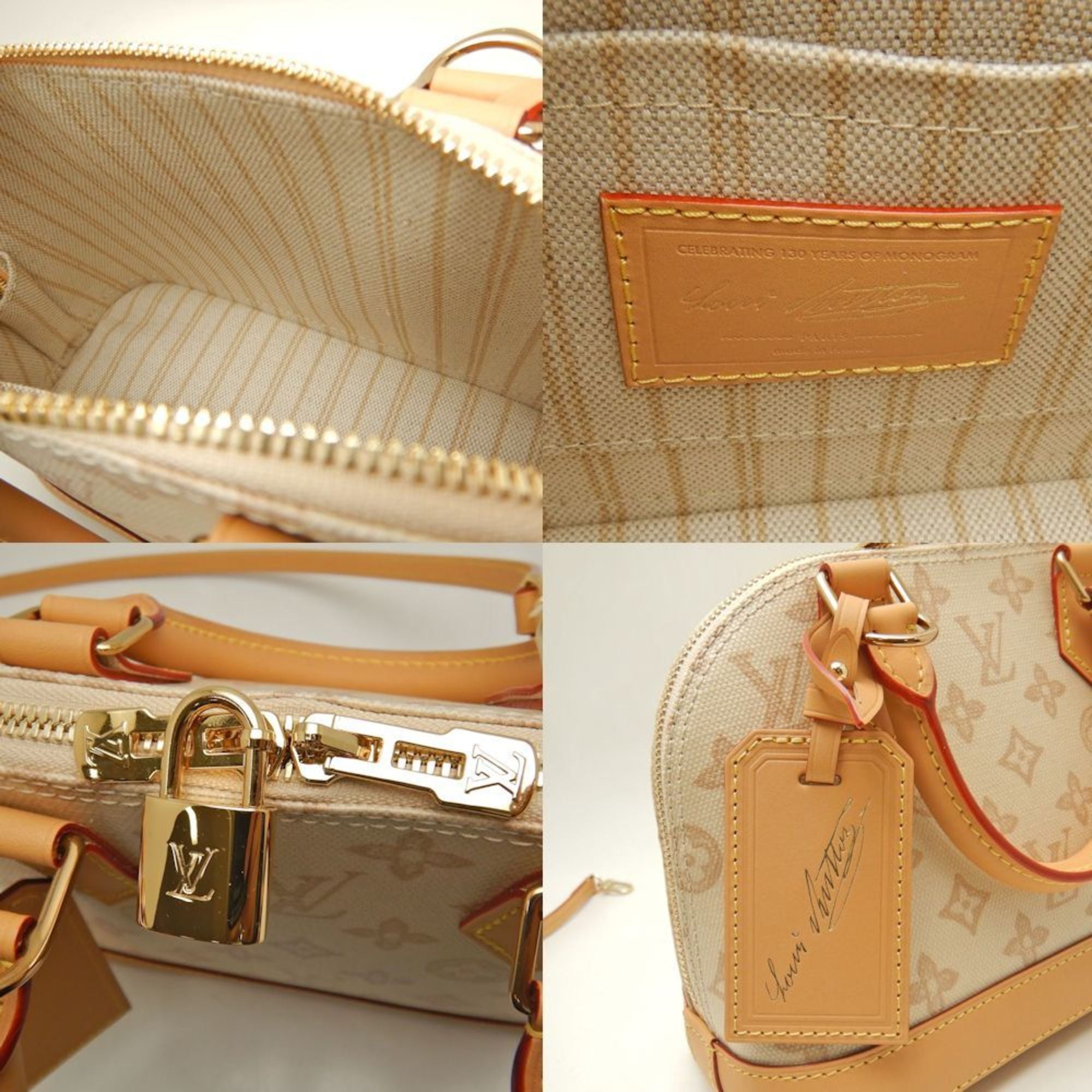 Louis Vuitton Gold Canvas Leather Handbag