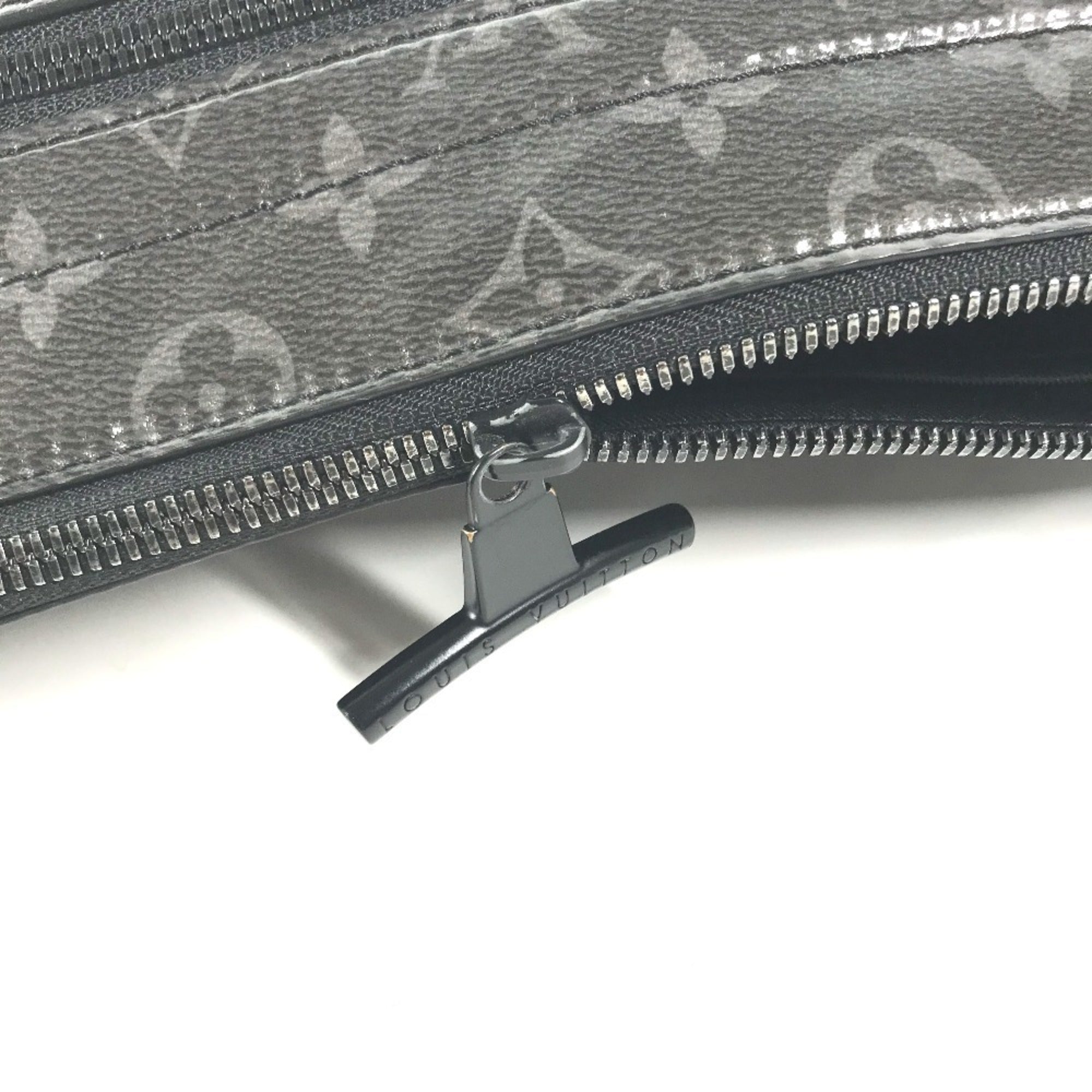 Louis Vuitton Black Vinyl Leather Clutch Bag Pochette Pouch