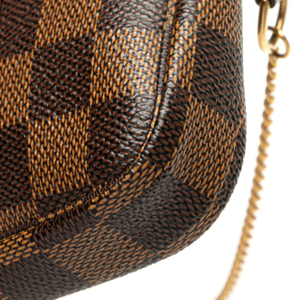 Louis Vuitton Damier Brown Red Color Pvc Leather Handbag Pochette