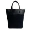 Bottega Veneta Black Leather Canvas Handbag Tote Bag