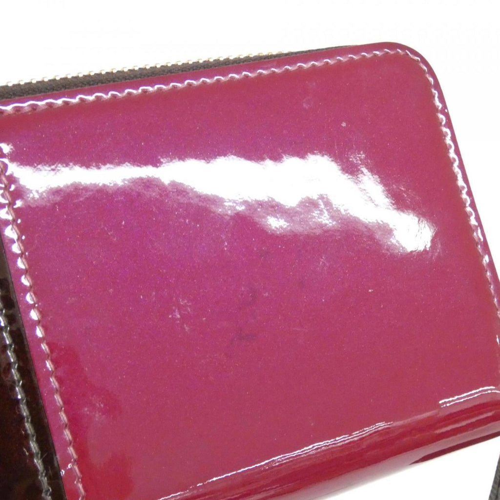 Louis Vuitton Dark Brown Magenta Pink Leather Long Wallet