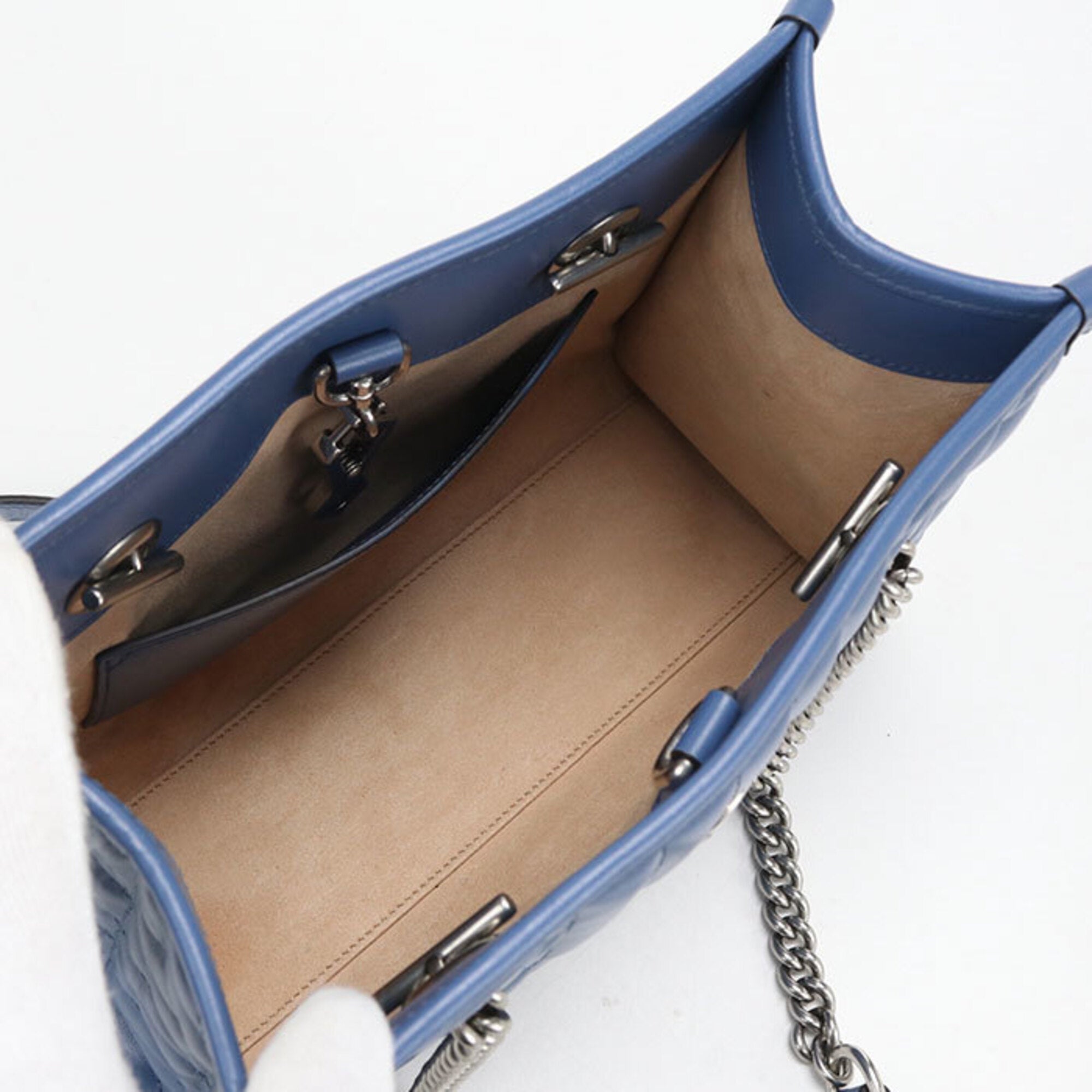 Gucci Blue Leather Tote Bag (Pre-Owned)