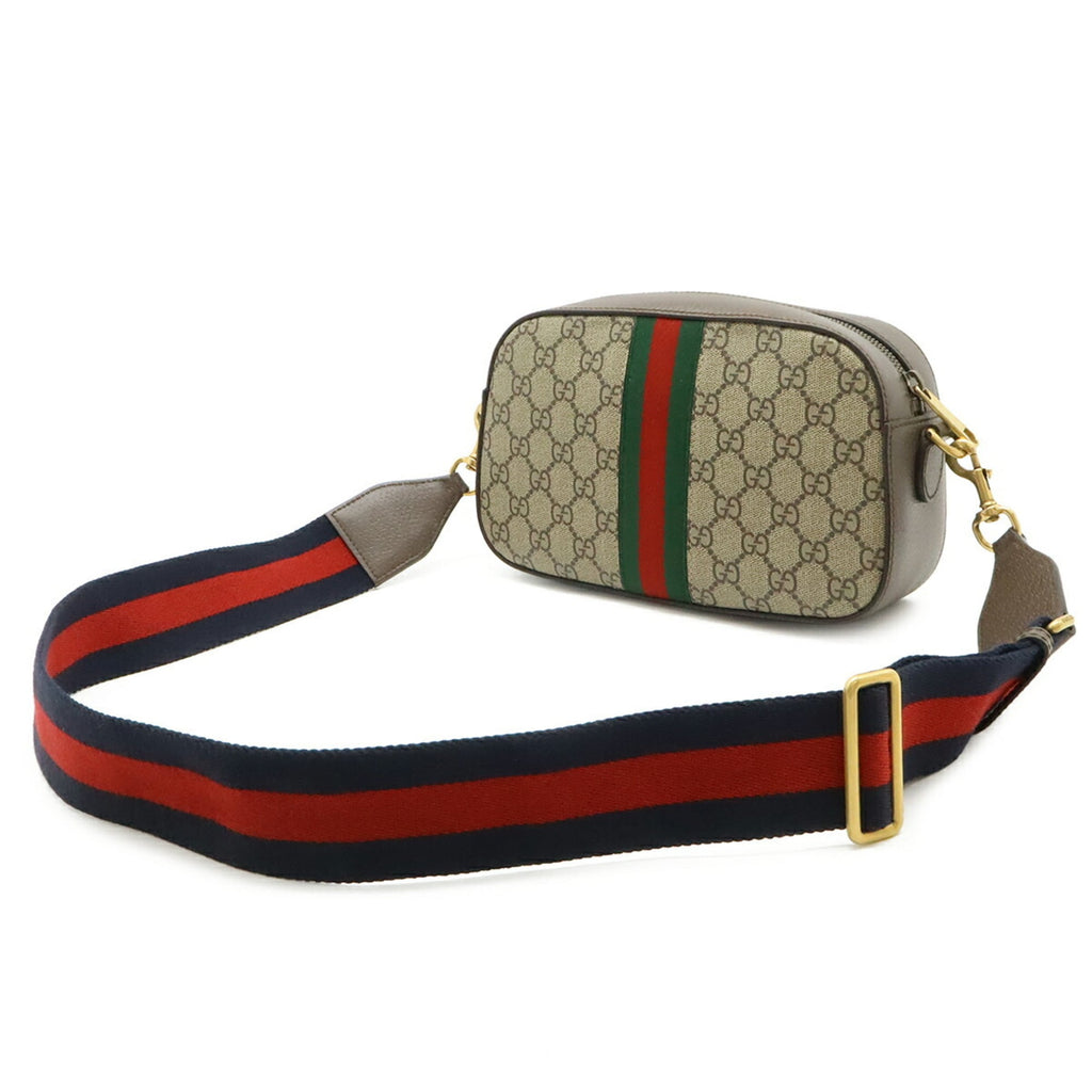 Gucci Ophidia Beige Brown Green Red Color Gg Supreme Leather Clutch Bag Shoulder Bag Sling Bag (Pre-Owned)