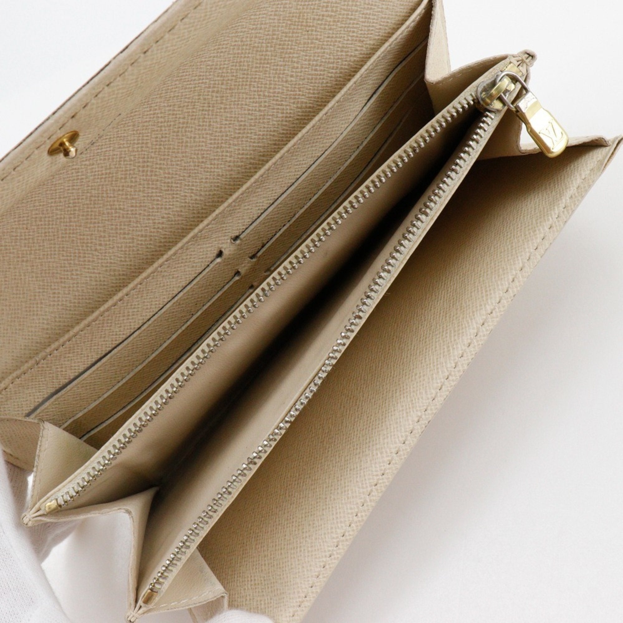 Louis Vuitton White Damier Azur Canvas Long Wallet (Tri-Fold)