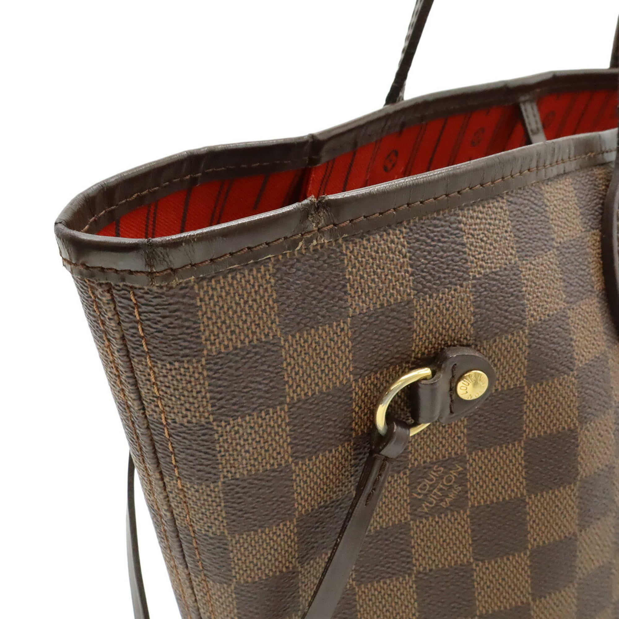 Louis Vuitton Brown Damier Canvas White Pvc Shoulder Bag Tote Bag