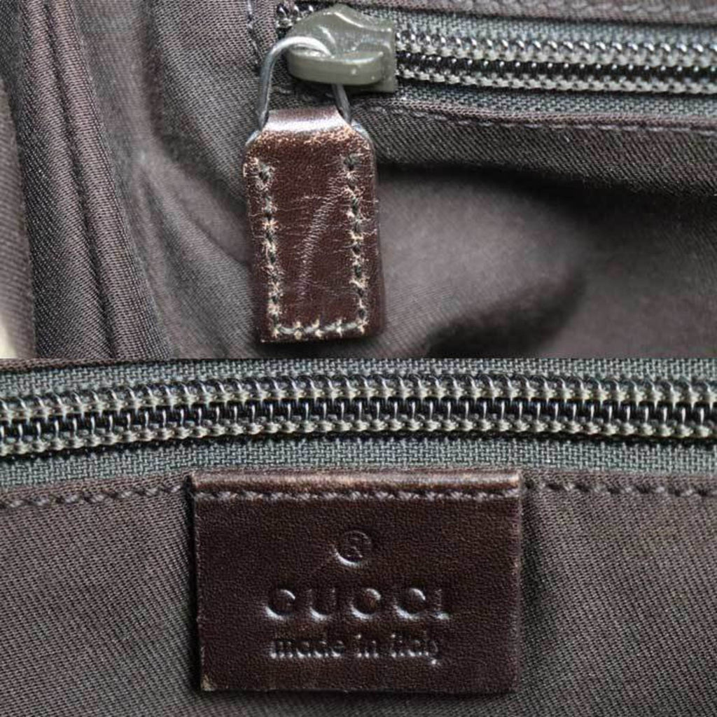 Gucci Beige Brown Gg Canvas Leather Fanny Pack (Pre-Owned)