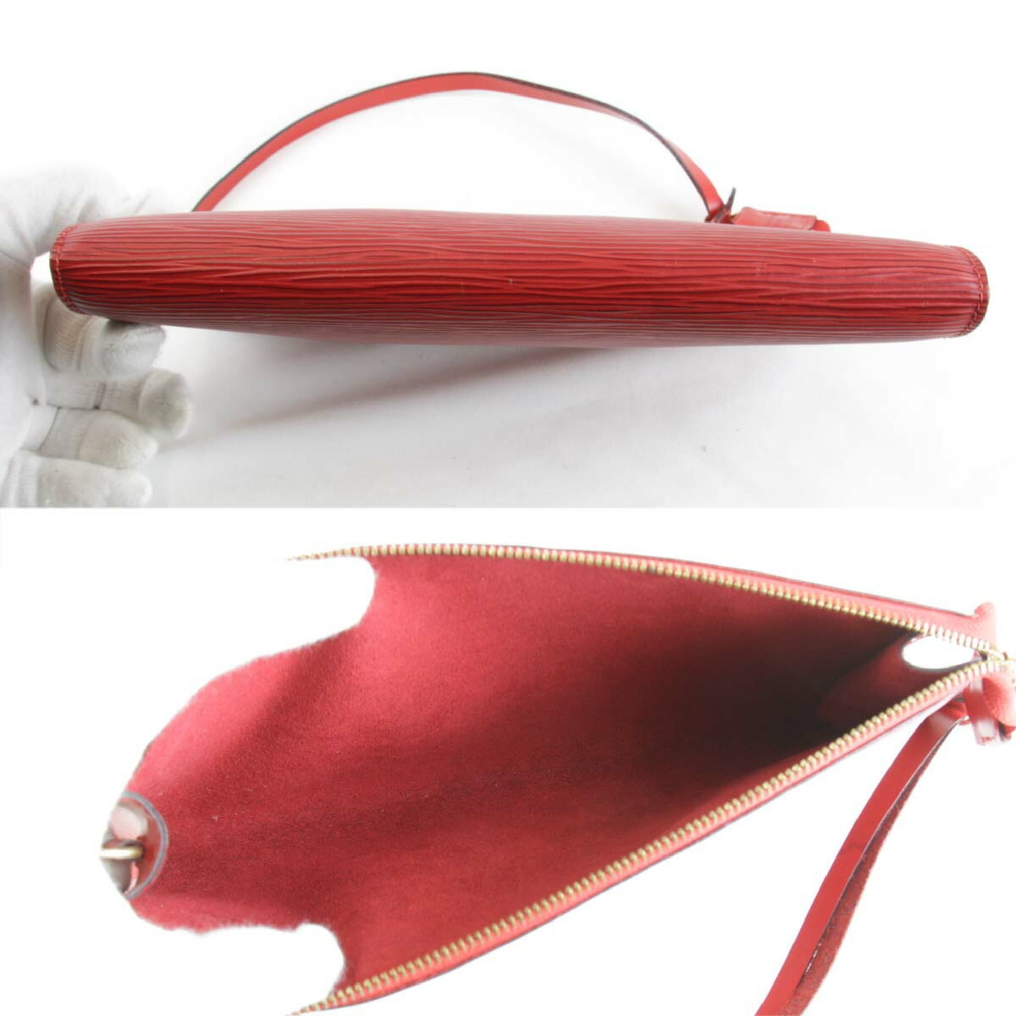 Louis Vuitton Red Color Epi Leather Pouch