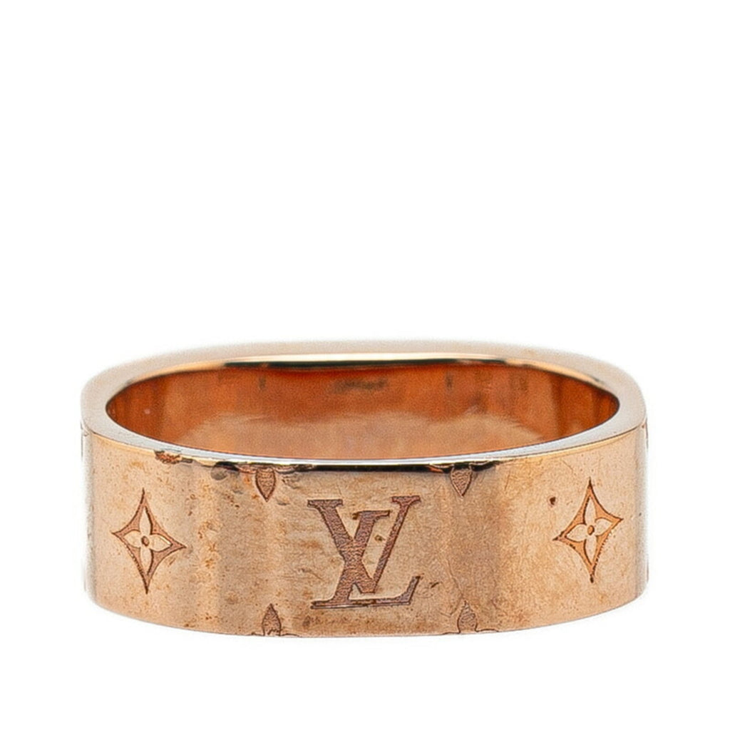 Louis Vuitton Silver Pink Gold Gold Plating Metal Band Ring