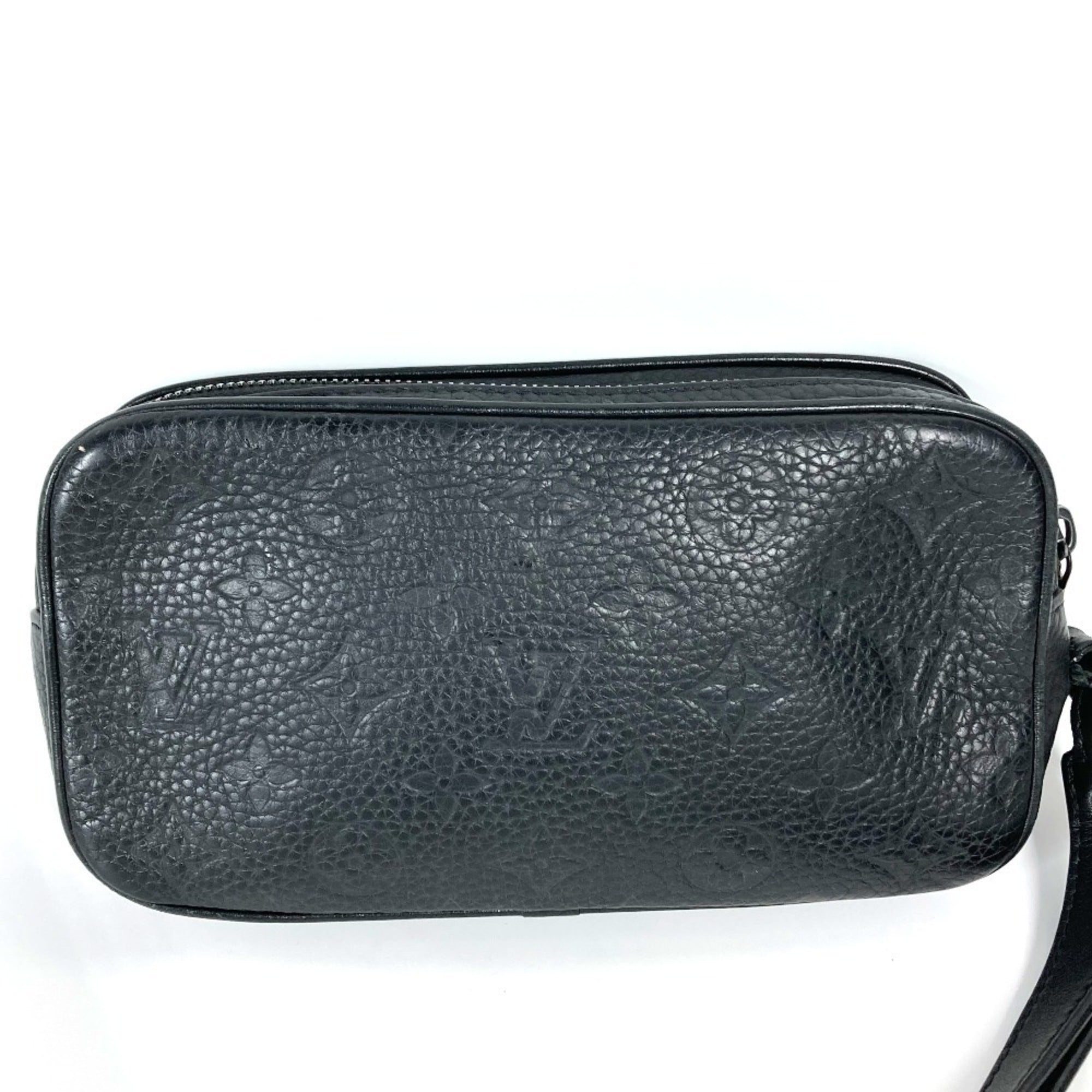 Louis Vuitton Black Noir Leather Clutch Bag Pouch