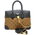 Louis Vuitton Black Brown Canvas Leather Handbag