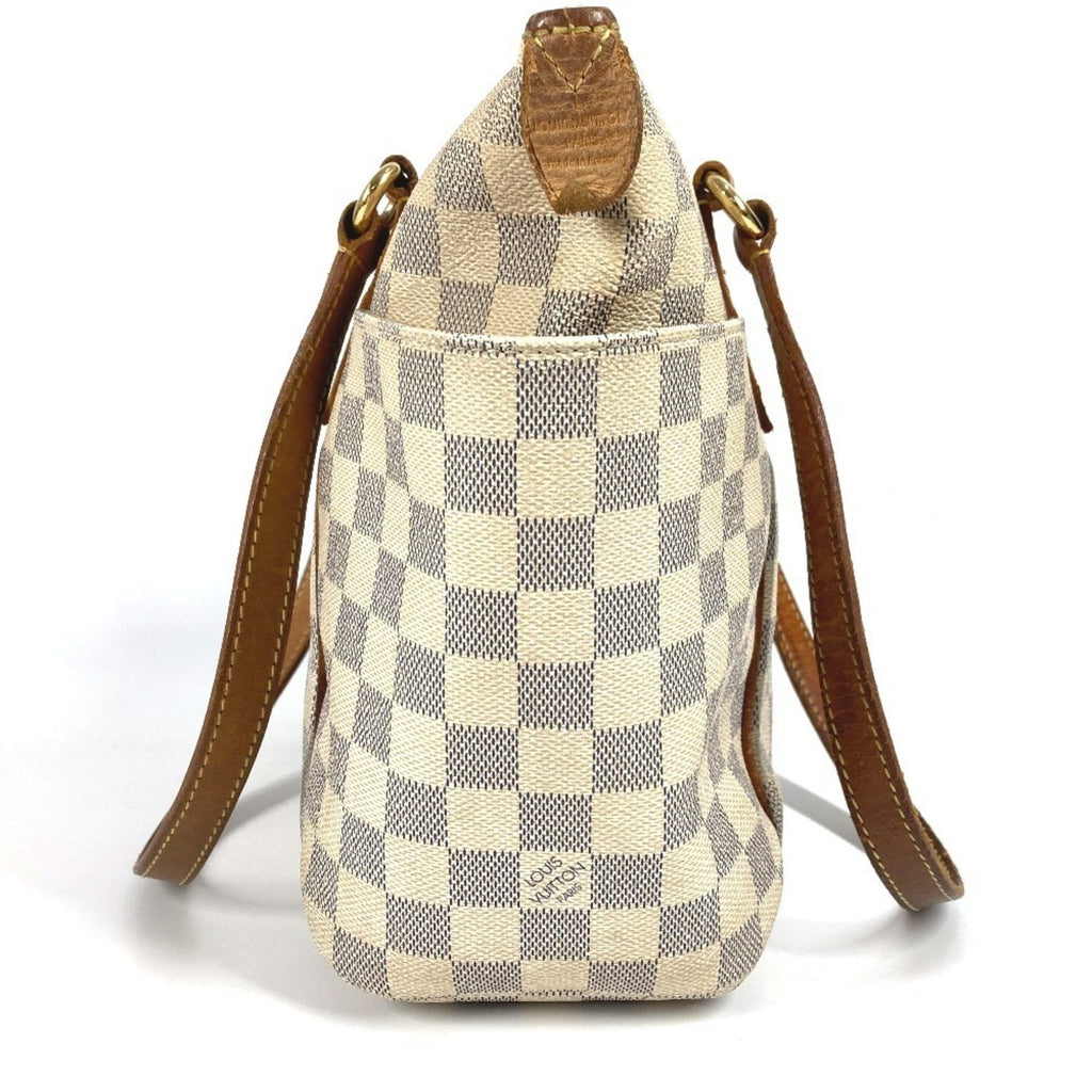 Louis Vuitton Galle White Yellow Damier Azur Shoulder Bag Tote Bag