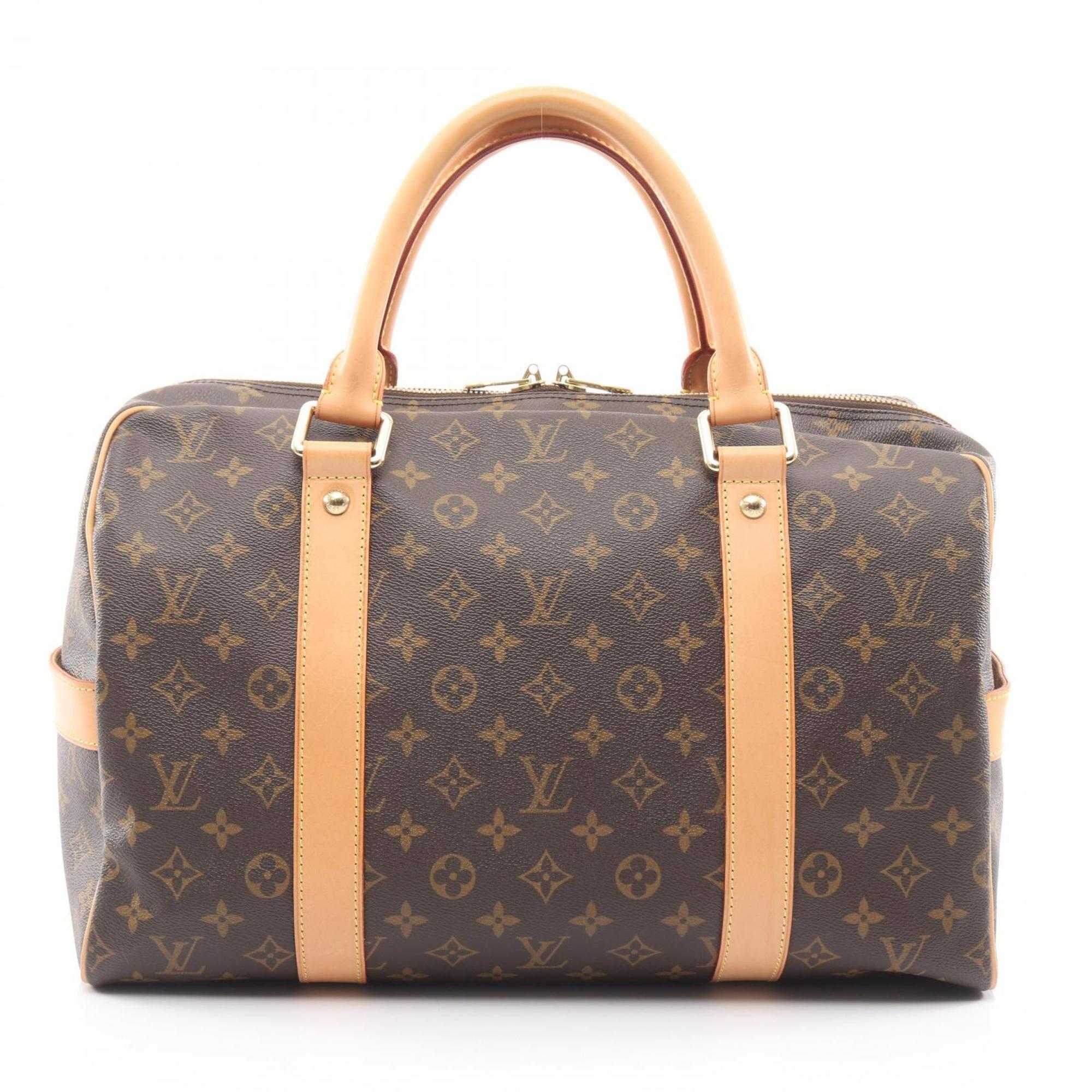 Louis Vuitton Brown Coated Canvas Leather Boston Bag