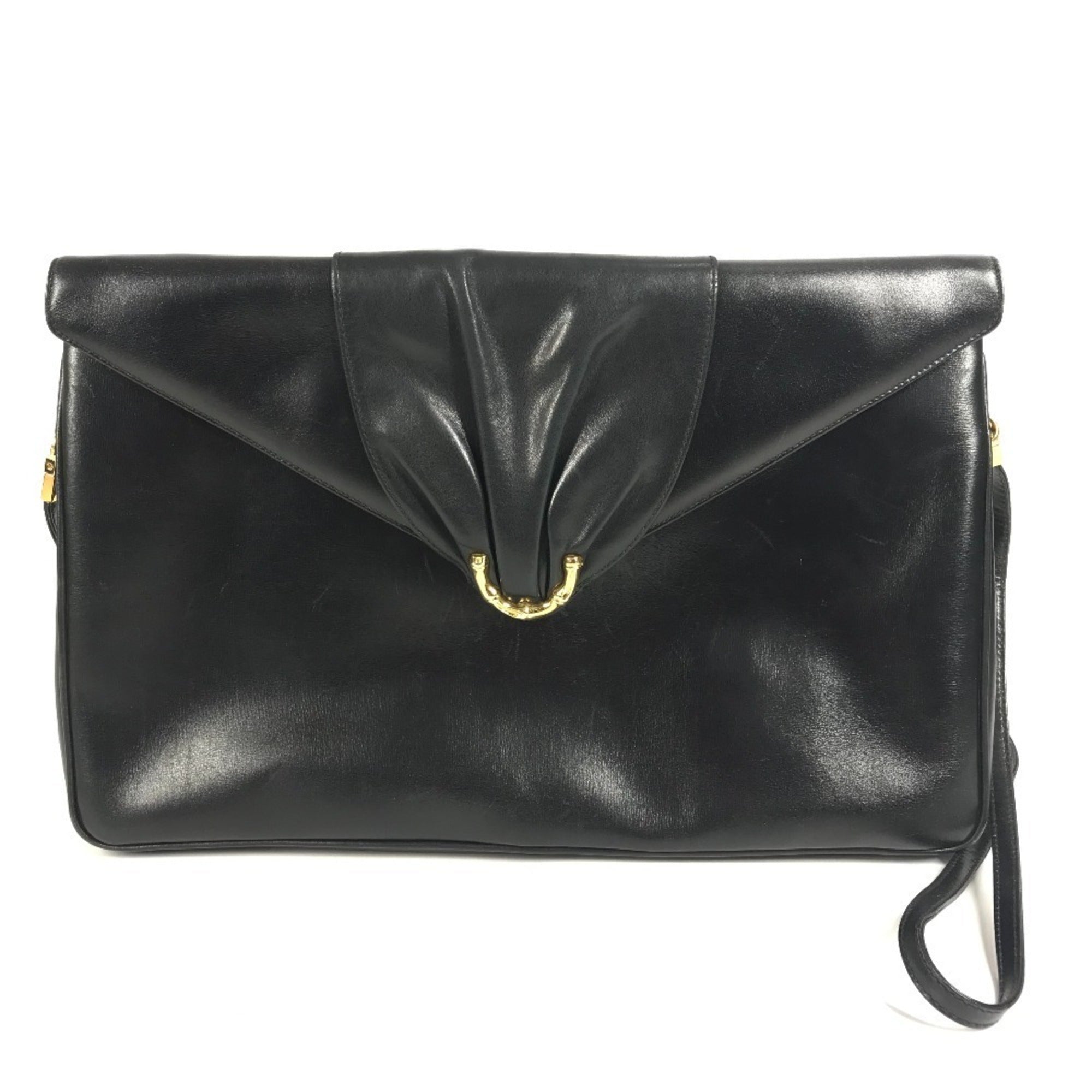 Gucci Black Leather Pochette Shoulder Bag (Pre-Owned)
