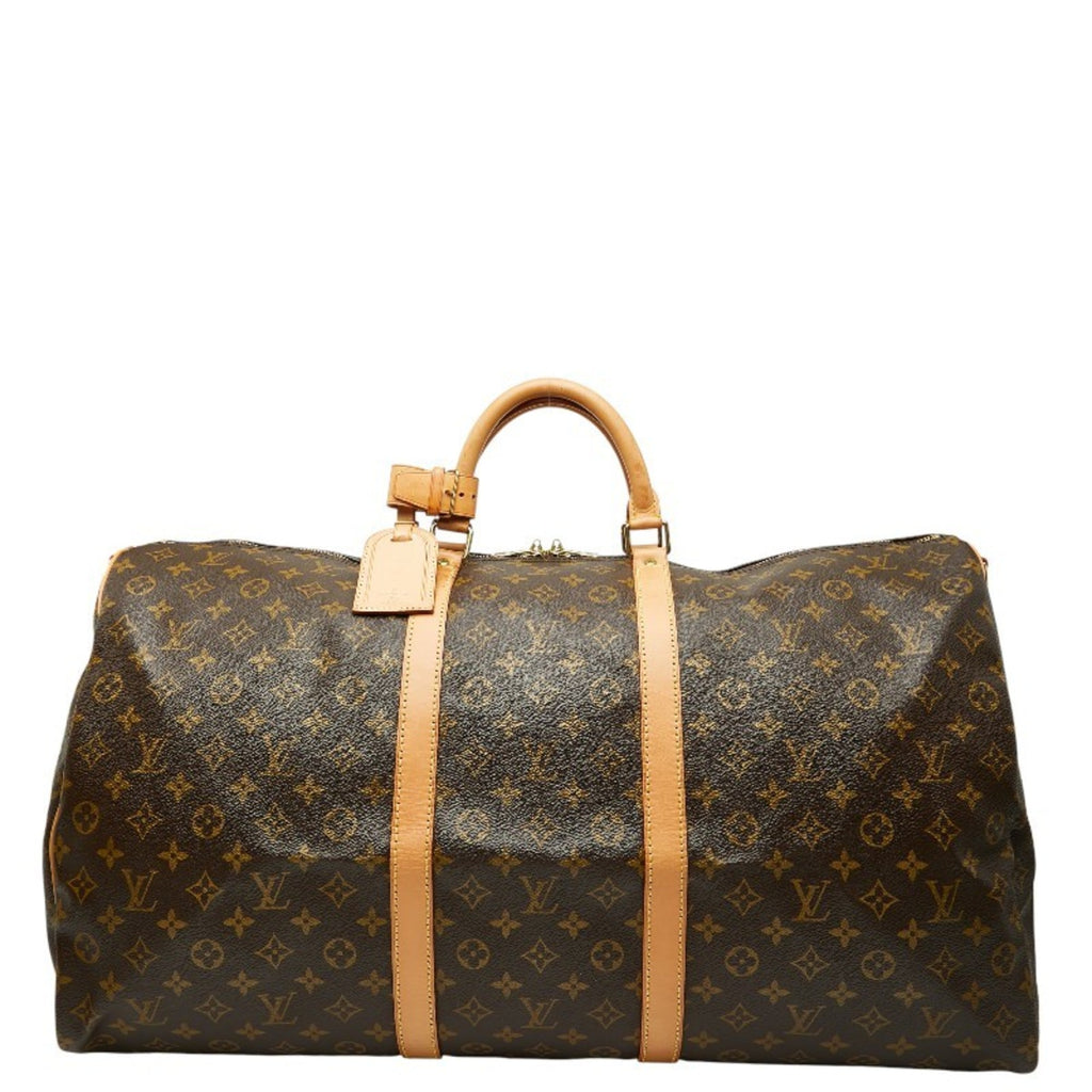 Louis Vuitton Brown Pvc Leather Boston Bag Shoulder Bag
