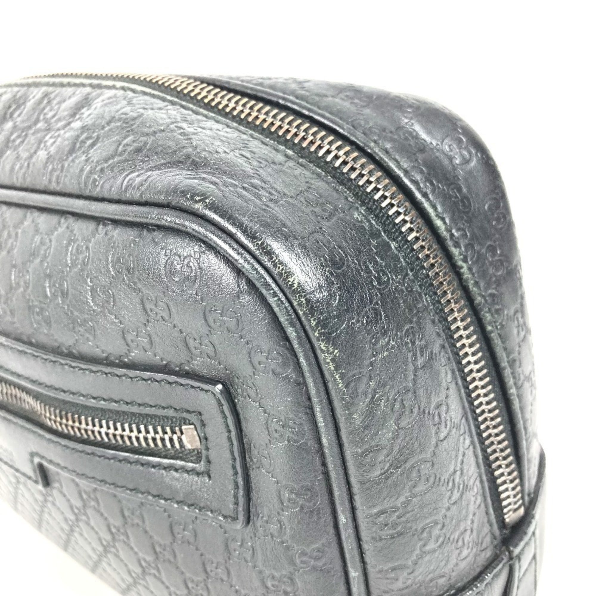 Gucci Guccissima Black Gg Leather Clutch Bag Handbag (Pre-Owned)