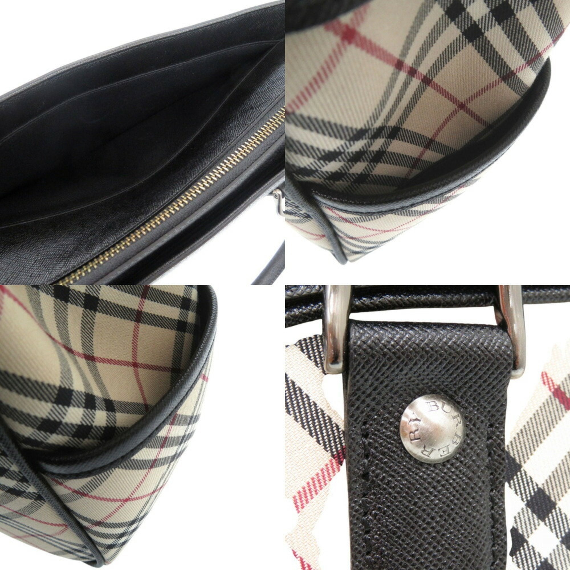 Burberry Multi-Color Leather Cotton Handbag