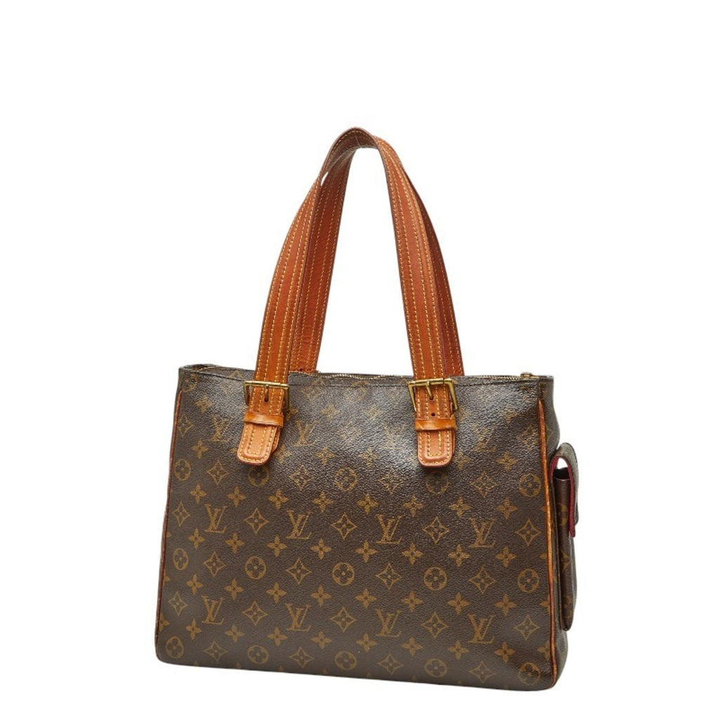 Louis Vuitton Brown Pvc Leather Handbag Tote Bag