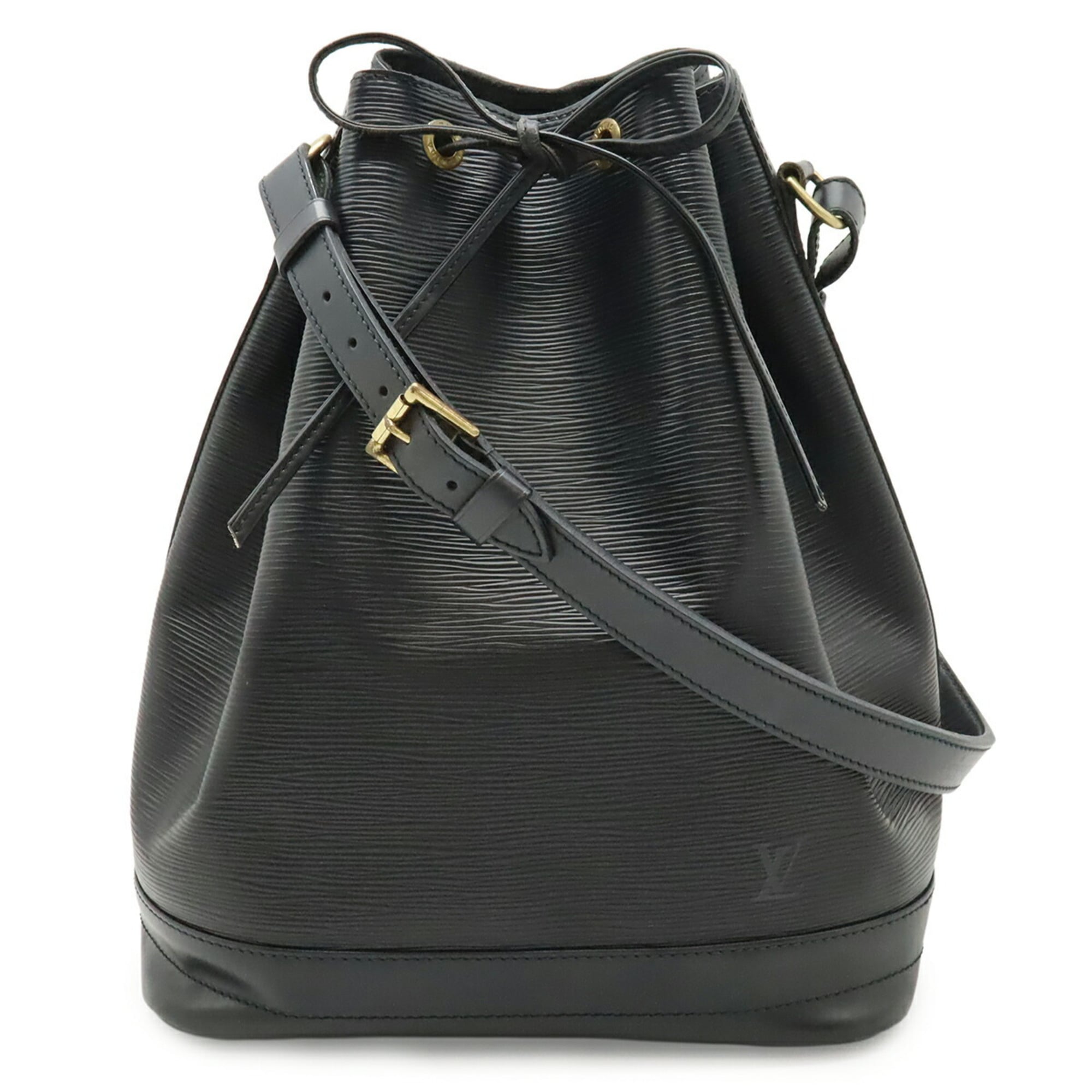 Louis Vuitton Black Noir White Epi Leather Shoulder Bag