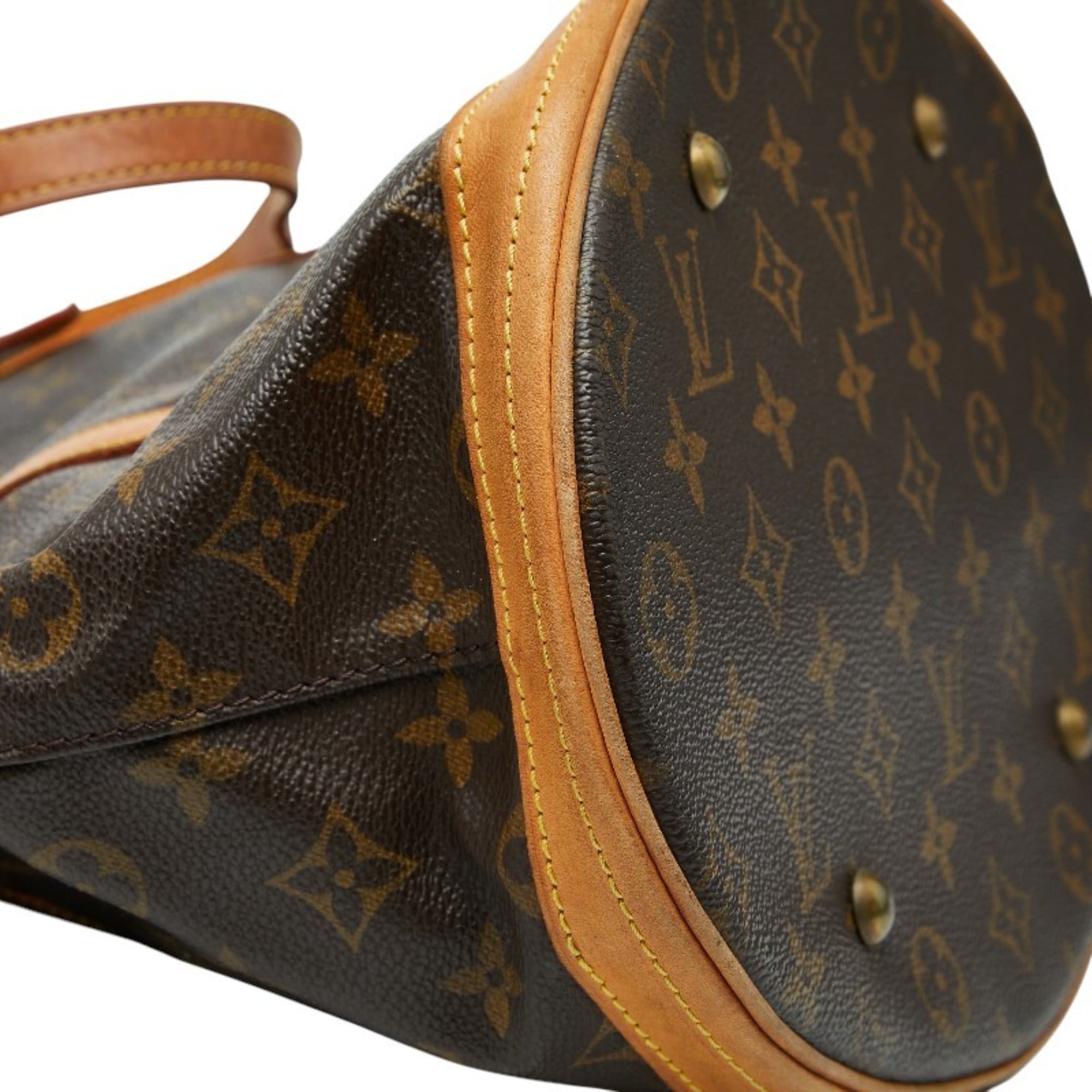 Louis Vuitton Brown Pvc Leather Shoulder Bag Tote Bag