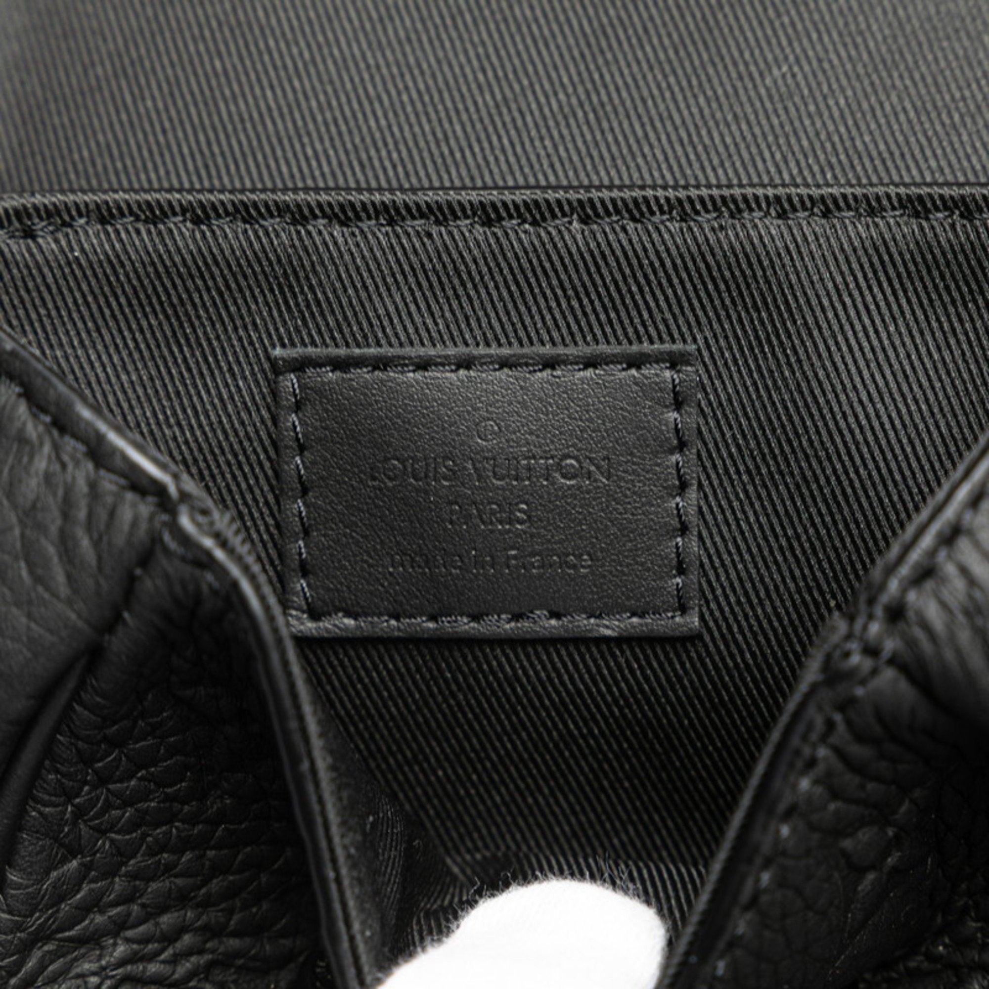 Louis Vuitton Taurillon Black Leather Handbag Shoulder Bag
