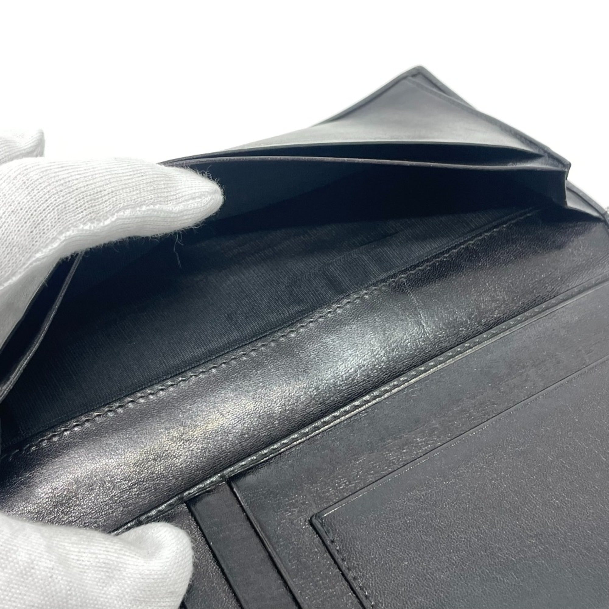 Celine Black Leather Long Wallet (Bi-Fold)