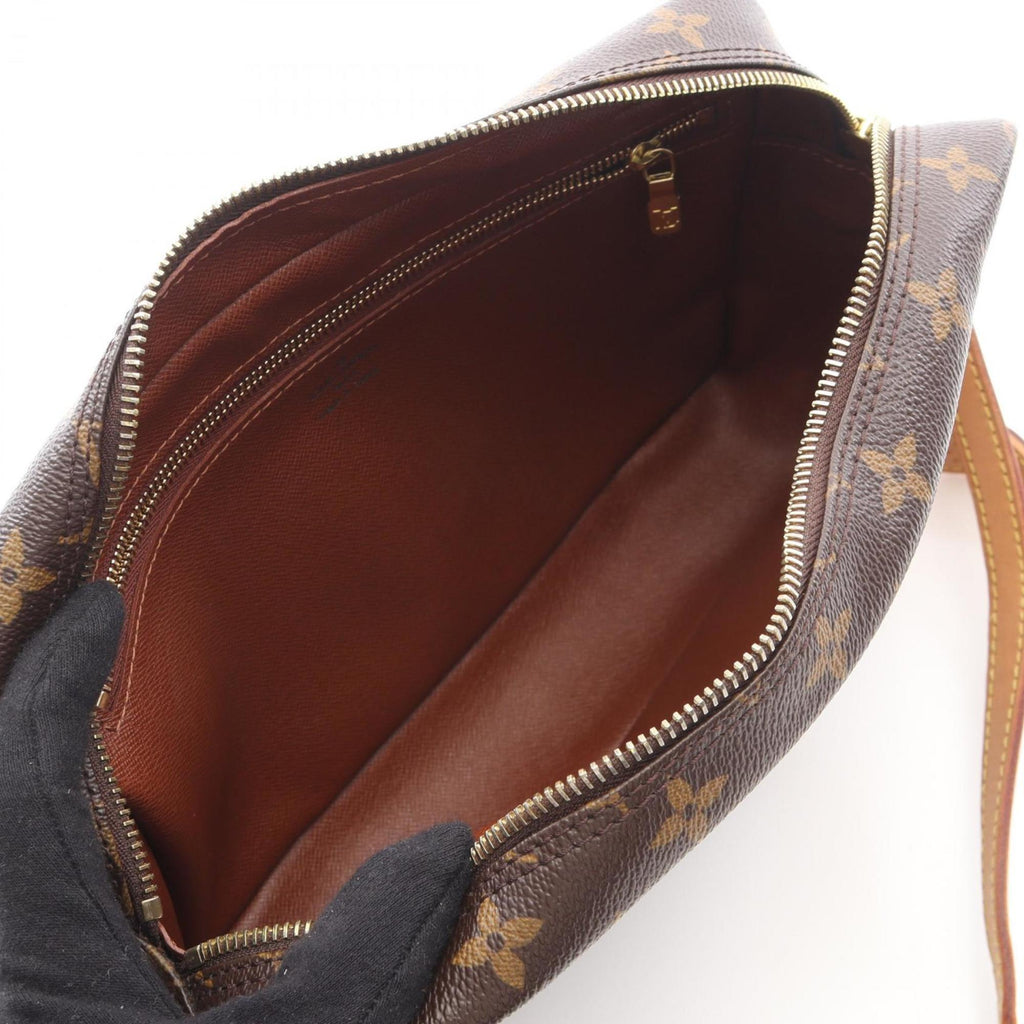 Louis Vuitton Brown Coated Canvas Leather Handbag Shoulder Bag