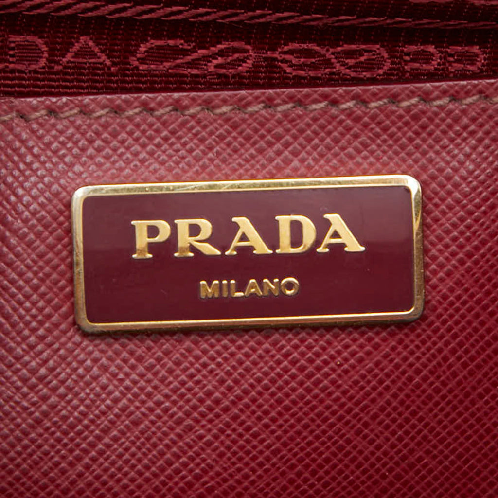 Prada Bordeaux Red Color Wine Leather Handbag Shoulder Bag