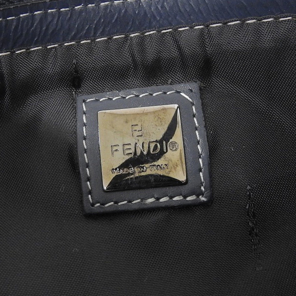 Fendi Navy Canvas Leather Pouch