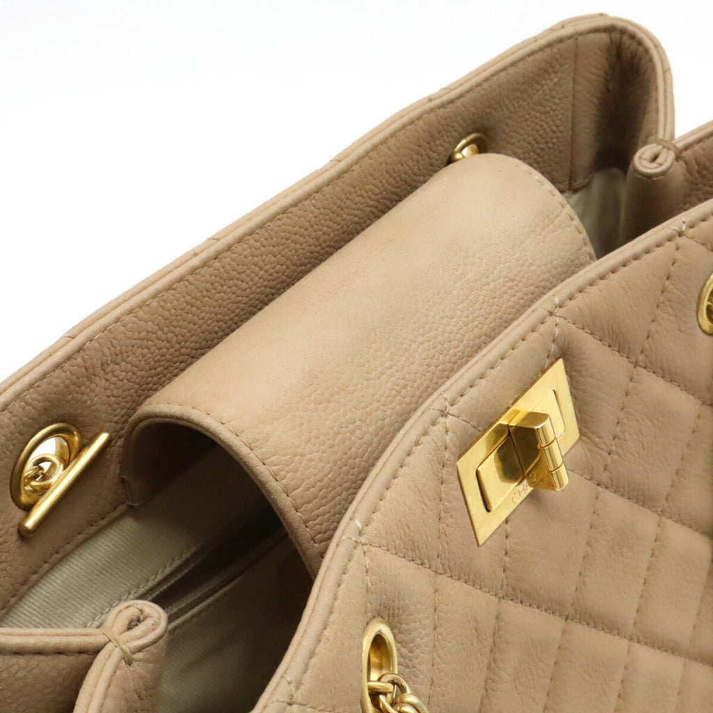 Chanel Beige Caviar Leather Shoulder Bag Tote Bag