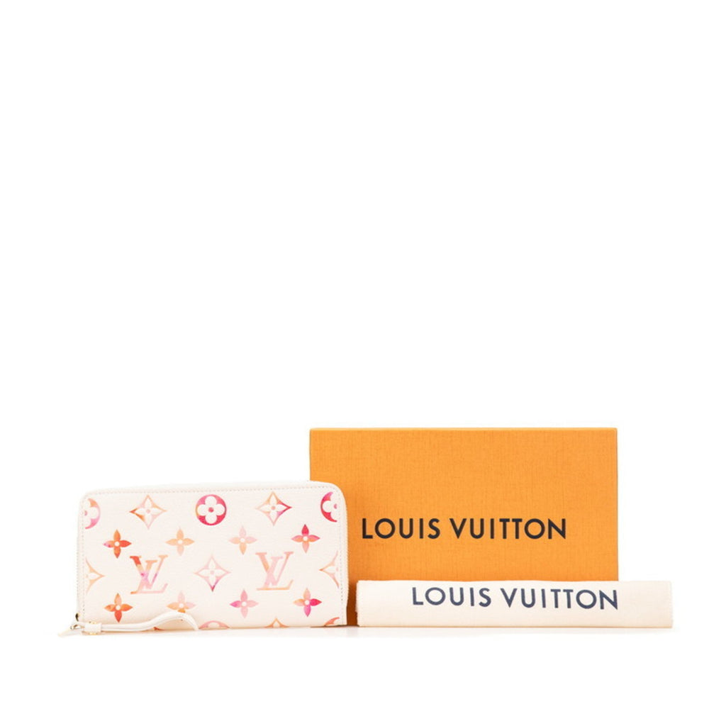 Louis Vuitton Pink White Pvc Leather Long Wallet