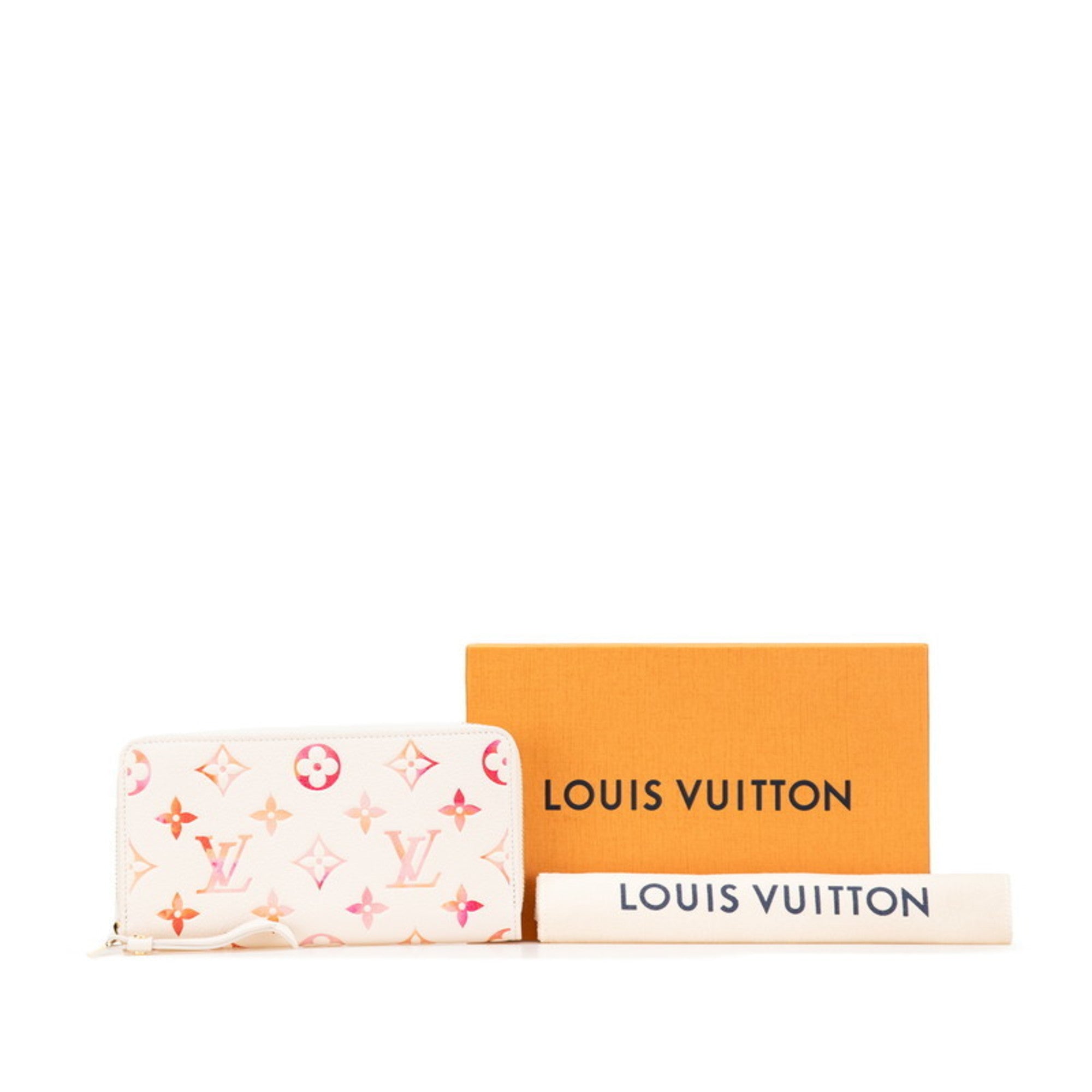 Louis Vuitton Pink White Pvc Leather Long Wallet