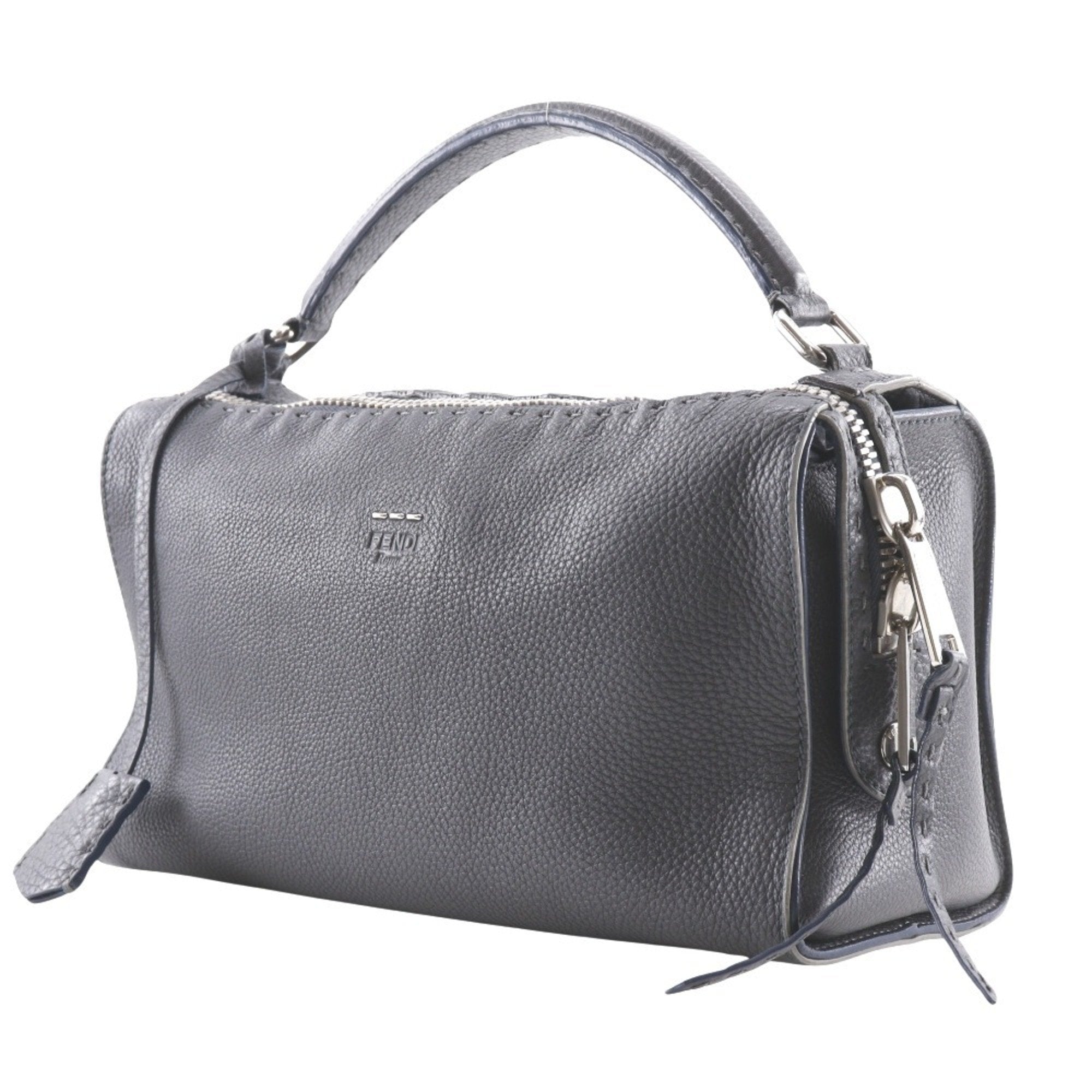 Fendi Gray Leather Handbag